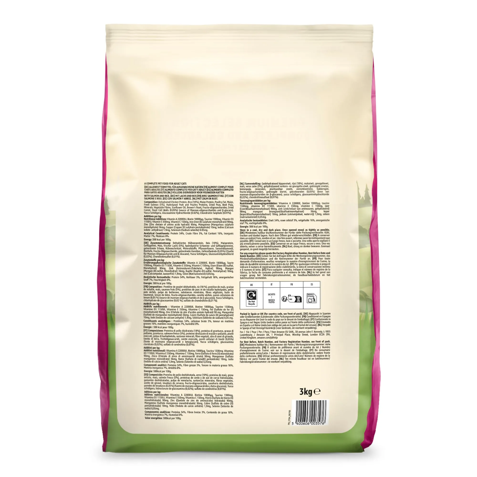 by Amazon Alimento Secco Completo per Gatti Adulti con Salmone e Riso, 3kg - immagine 8