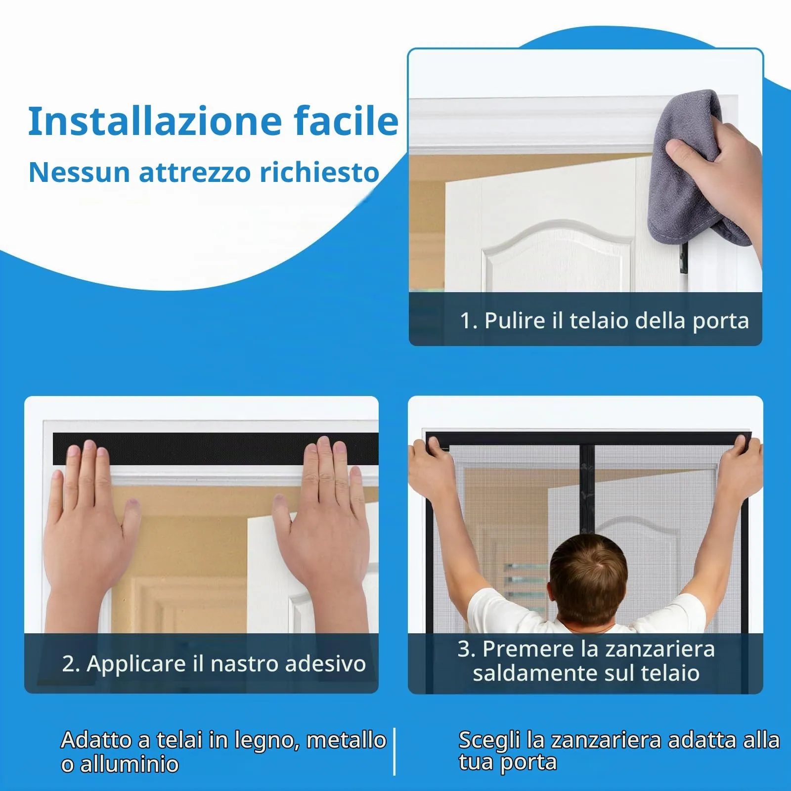 MYCARBON Zanzariera Magnetica per Porta Finestra, 120x240cm, Nero - immagine 7