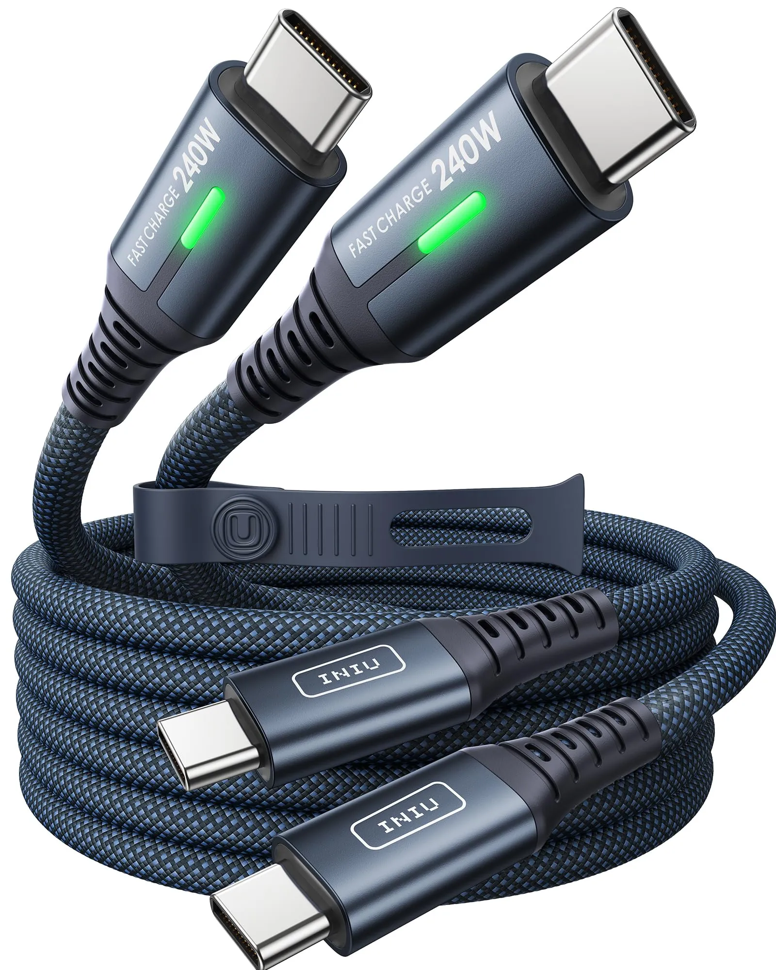 INIU Cavo USB C a USB C 240W, 2 Pezzi 2m, Blu - immagine 1