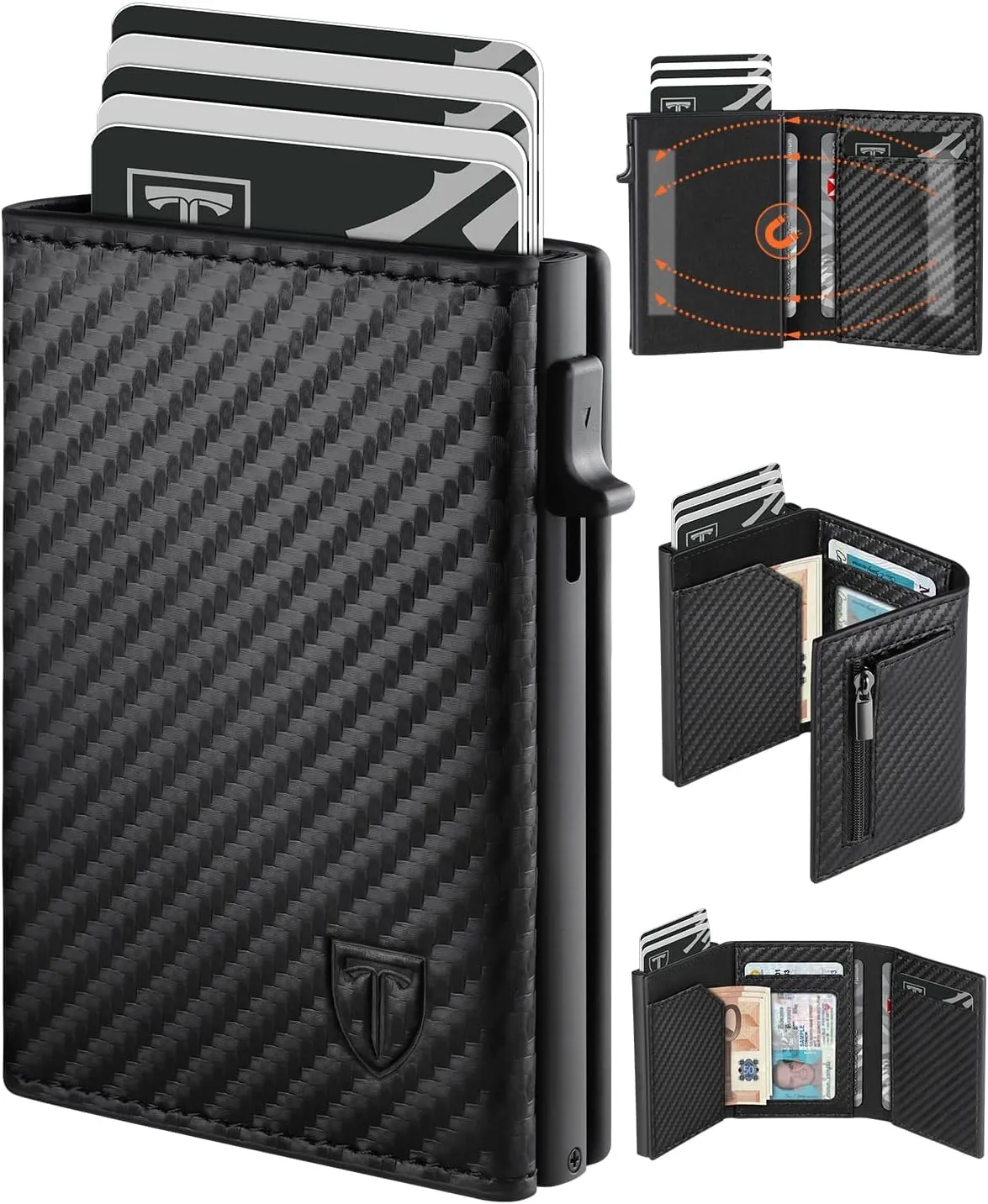 TEEHON Portafoglio Uomo Slim con Chiusura Magnetica e Protezione RFID - immagine 1