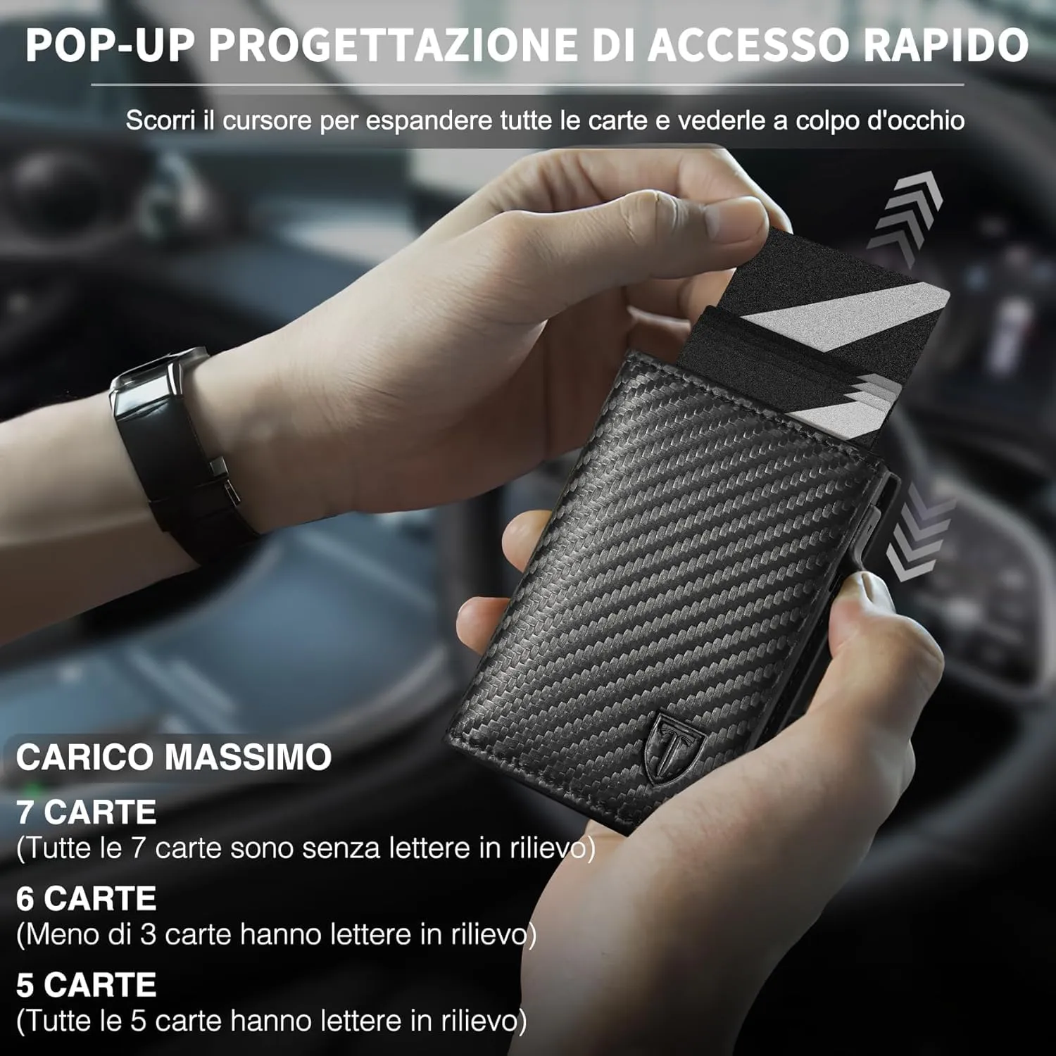TEEHON Portafoglio Uomo Slim con Chiusura Magnetica e Protezione RFID - immagine 3