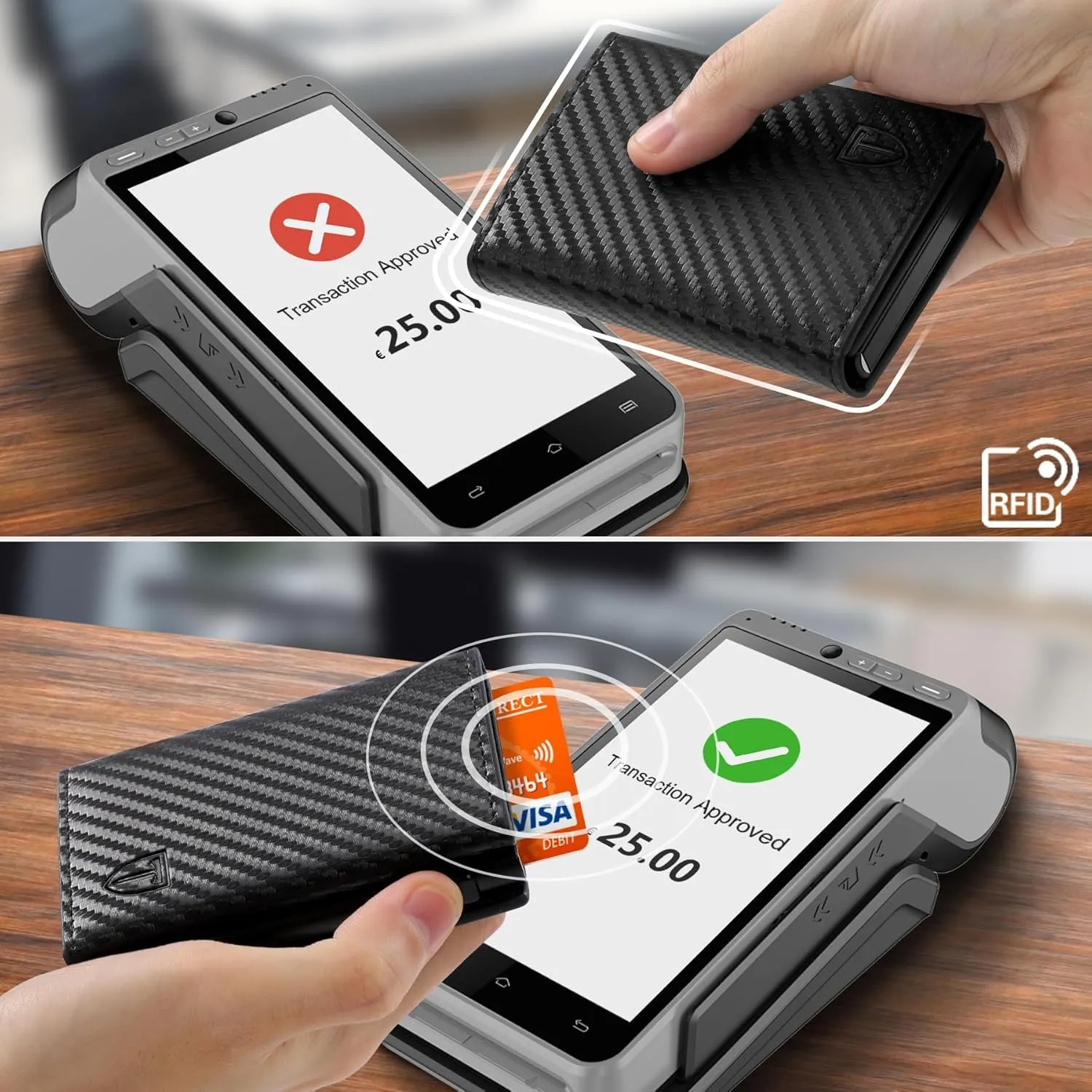 TEEHON Portafoglio Uomo Slim con Chiusura Magnetica e Protezione RFID - immagine 4