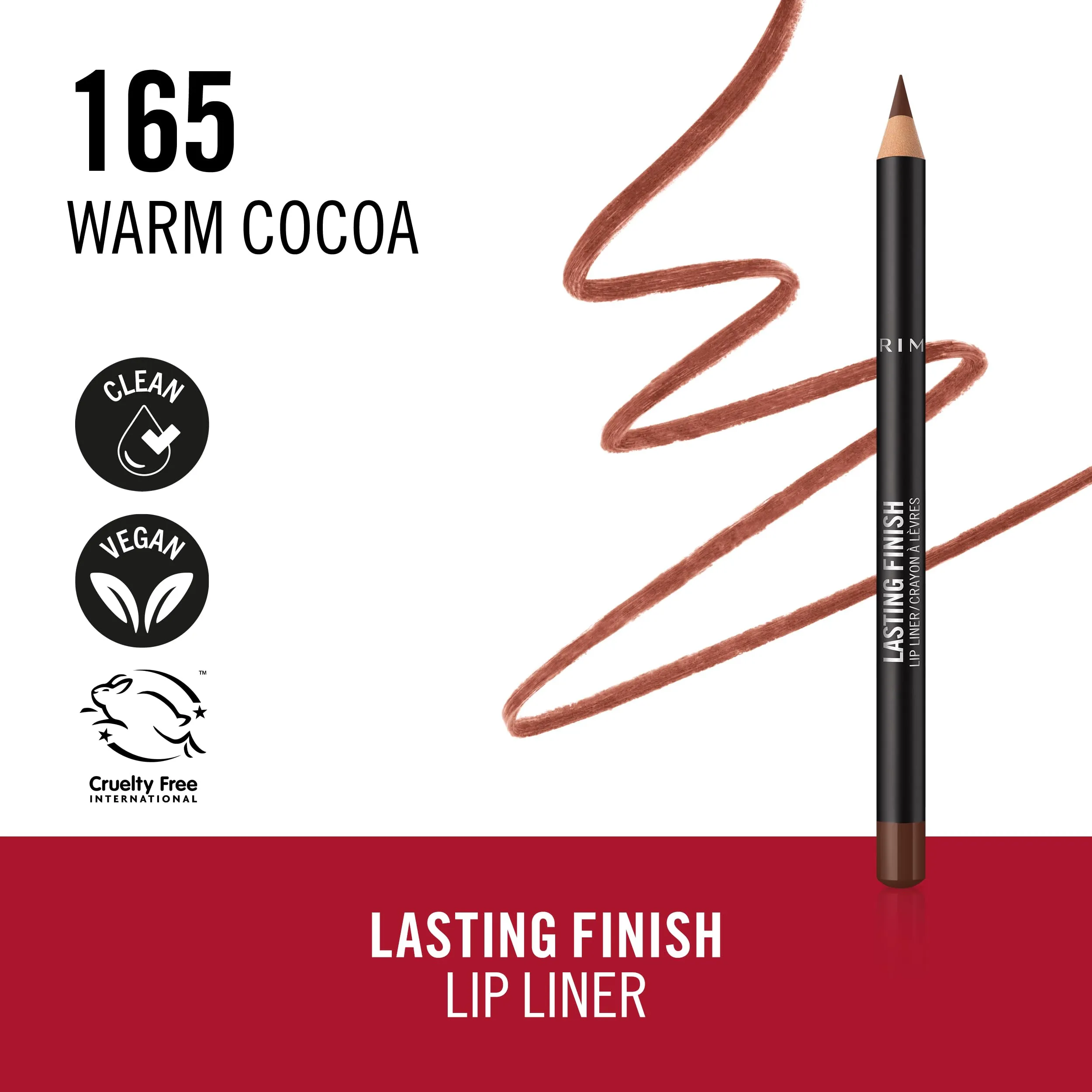 Rimmel London Lasting Finish Lip Liner - 165 Warm Cocoa, 1.2 g - immagine 3