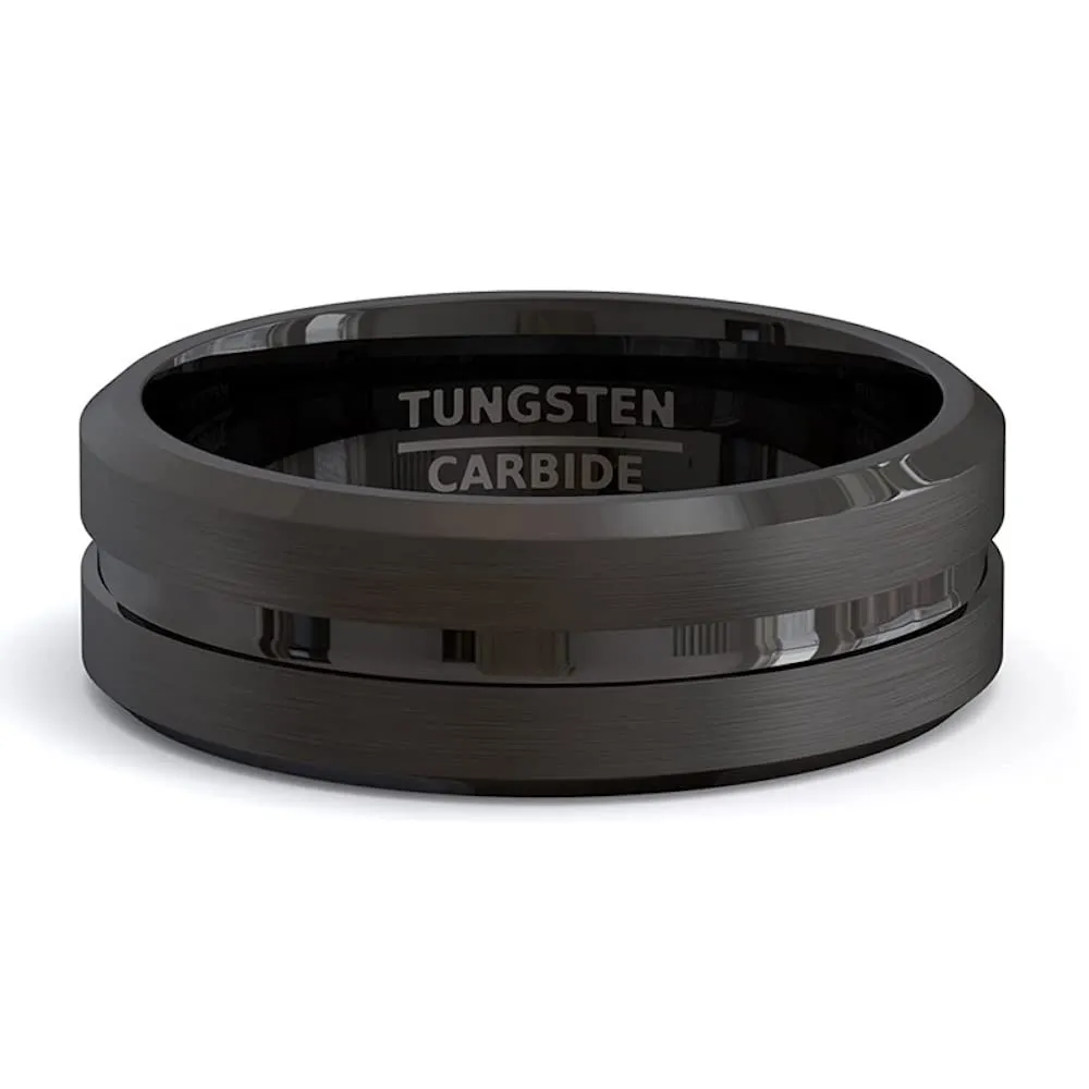 ZENSE Anello da uomo in acciaio nero opaco ZR0170, Misura 28 (68mm) - immagine 3