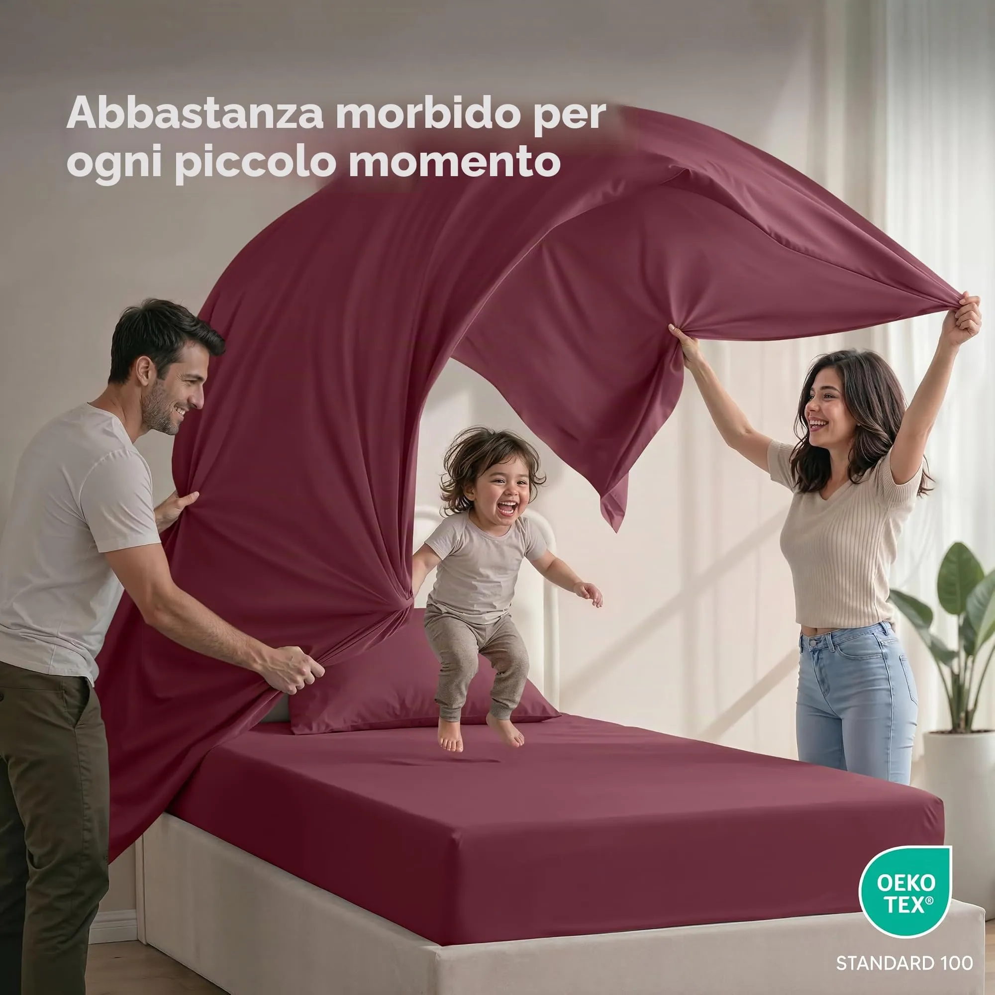 Utopia Bedding Set di lenzuola in microfibra, 3 pezzi, Twin XL, Borgogna - immagine 5