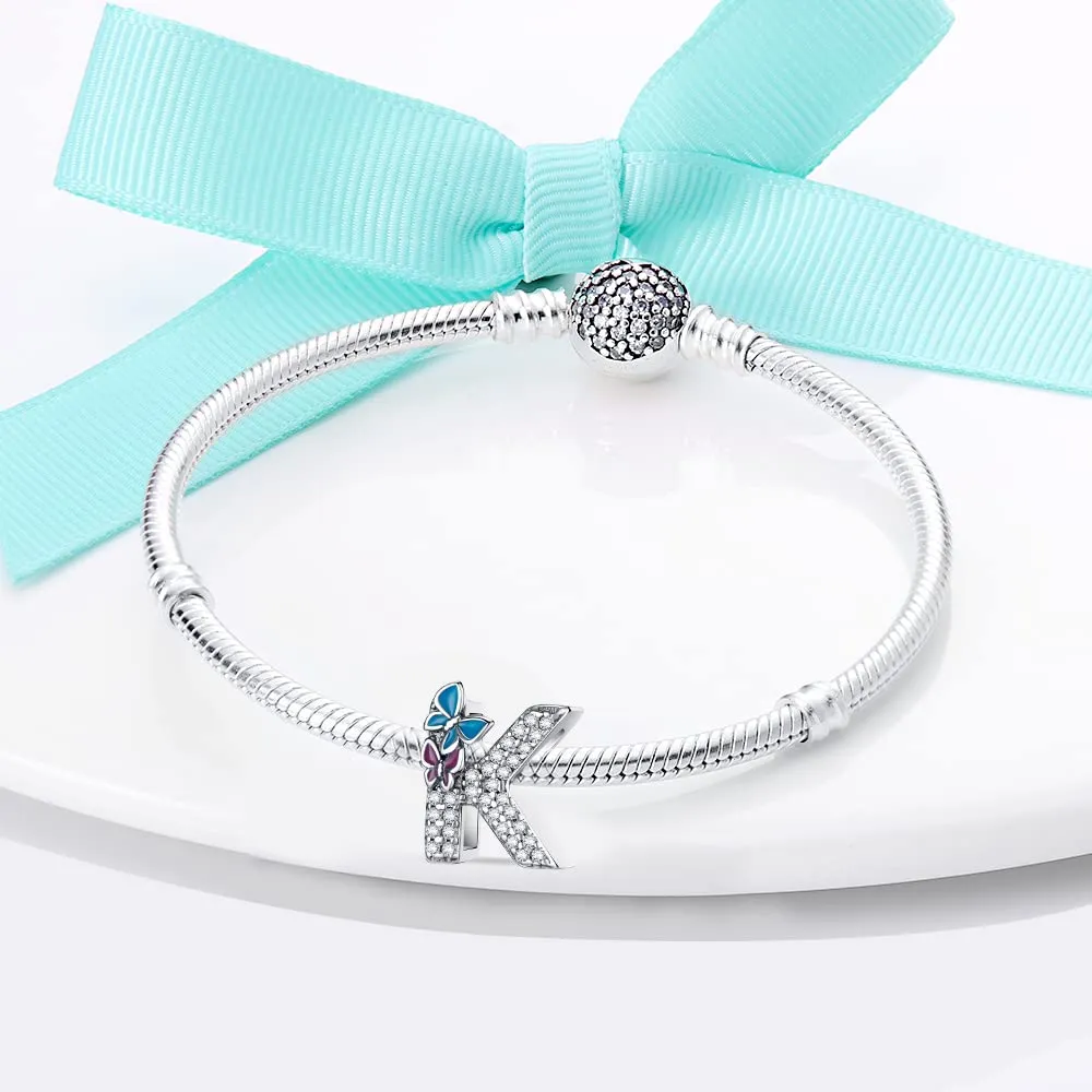 LNQOBU Ciondolo Lettera Alfabeto in Argento Sterling 925 con Zirconia 5A, Compatibile con Pandora e Bracciali Europei - immagine 3