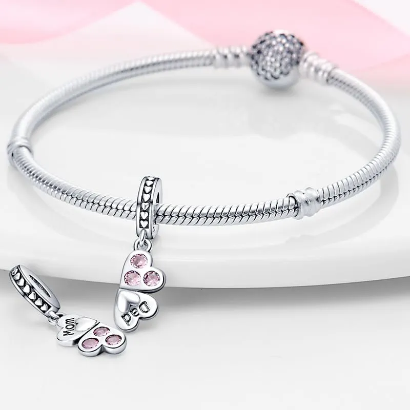 KUNSIR Ciondolo in Argento Sterling 925 con Cubic Zirconia per Braccialetti e Collane Europei - immagine 3