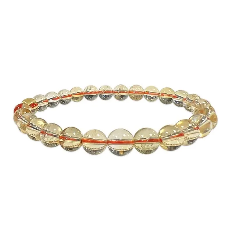TENET Bracciale a sfere in quarzo citrino naturale, 6 mm - immagine 1