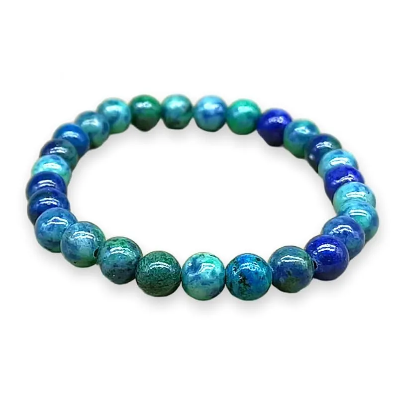 TENET Bracciale a sfere in Crisocolla e Lapislazzuli, 6 mm - immagine 1