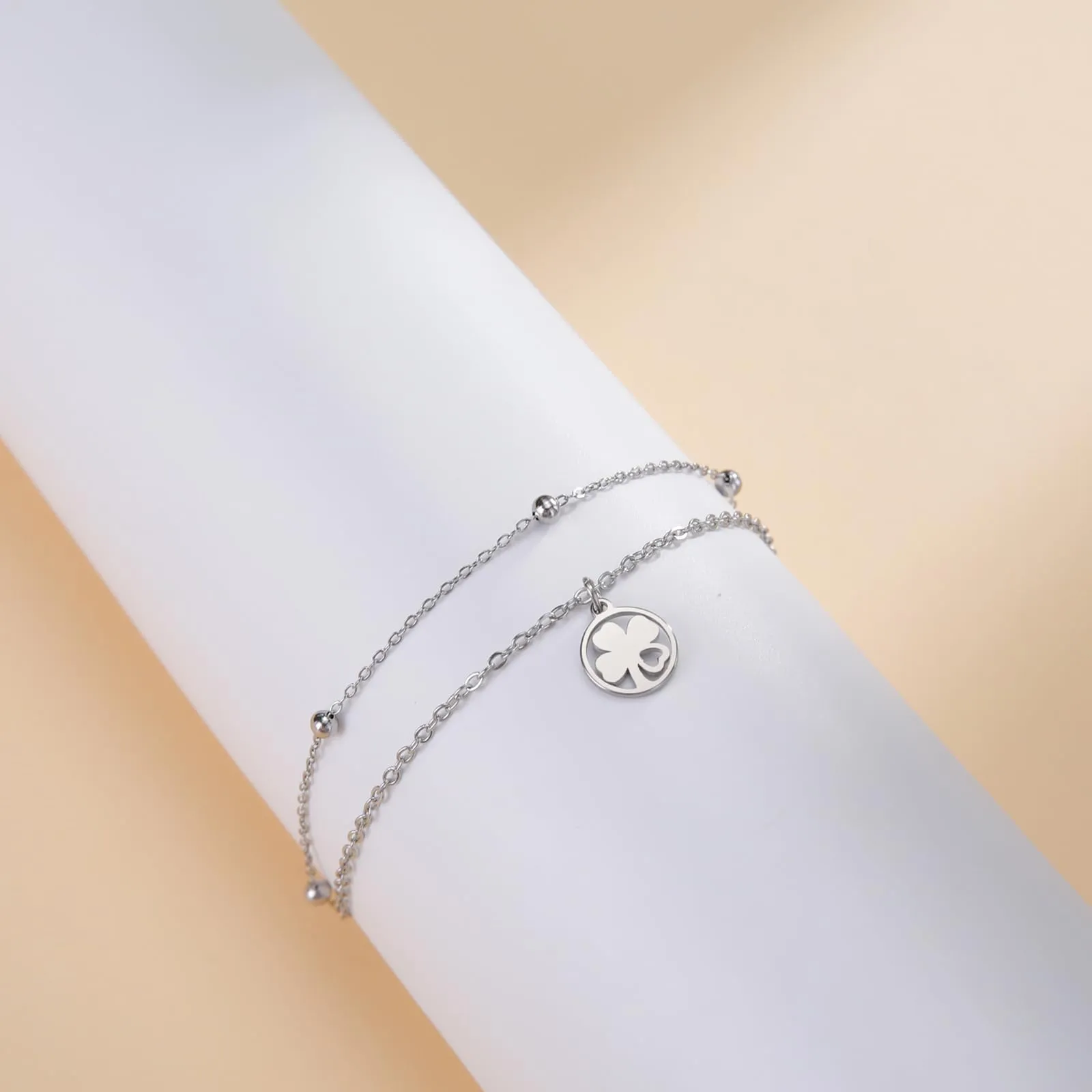 VASSAGO Bracciale Quadrifoglio in Acciaio Inossidabile da Donna - immagine 3