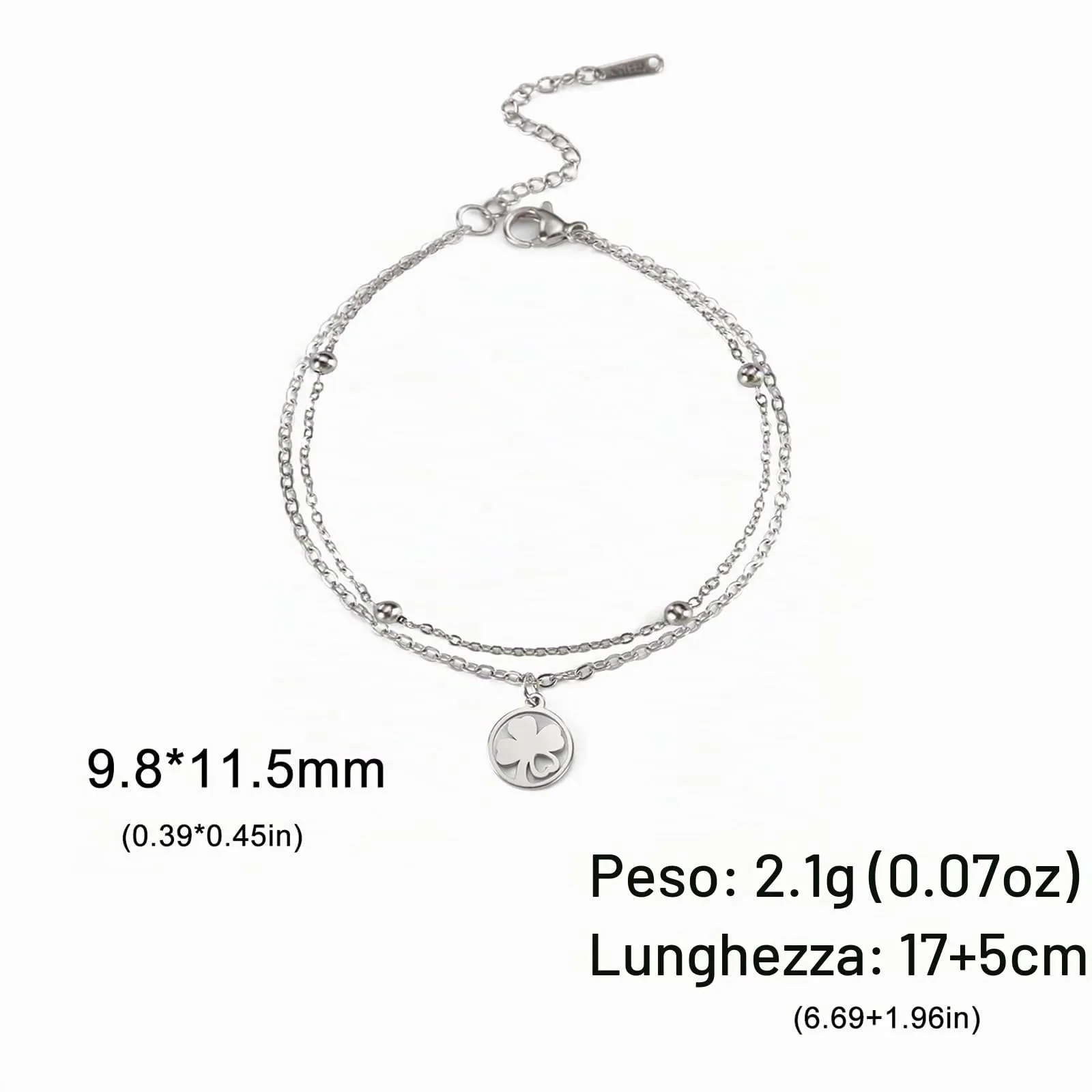 VASSAGO Bracciale Quadrifoglio in Acciaio Inossidabile da Donna - immagine 6