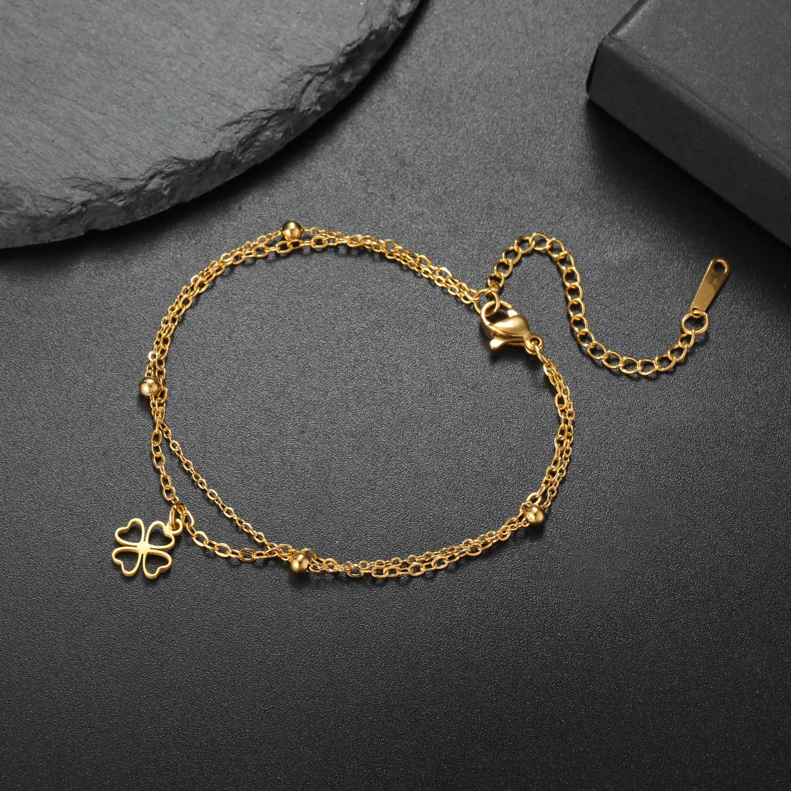 Bracciale a quadrifoglio VASSAGO da donna in acciaio inossidabile, Taglia unica - immagine 3