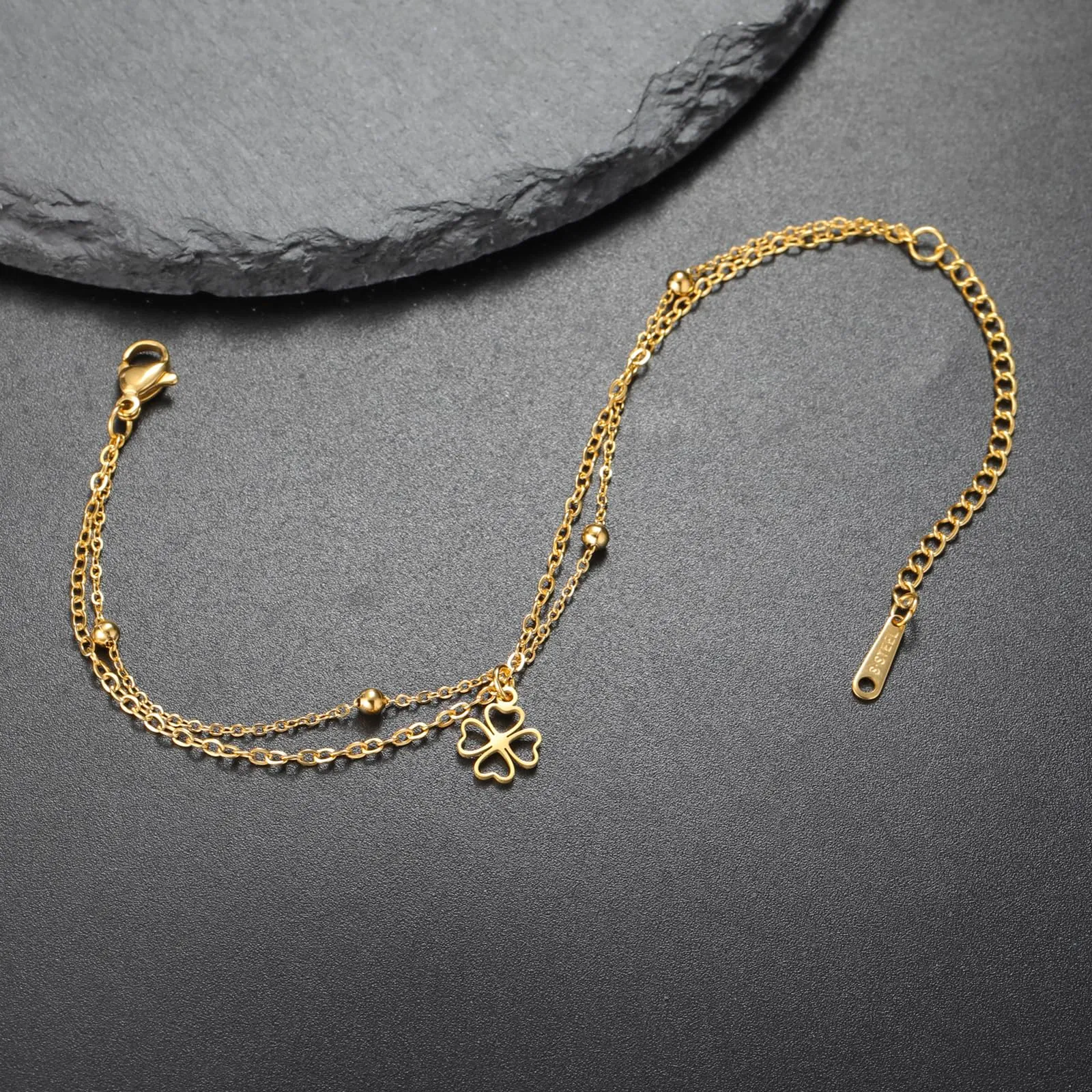 Bracciale a quadrifoglio VASSAGO da donna in acciaio inossidabile, Taglia unica - immagine 9