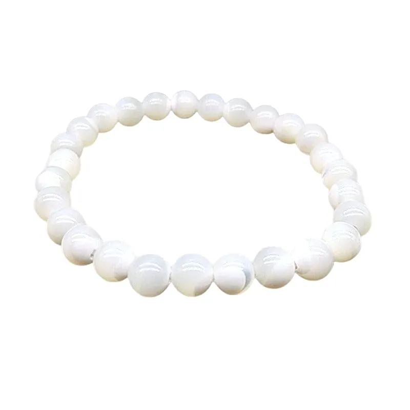 TENET Bracciale a sfere in madreperla naturale, 7 mm - immagine 1