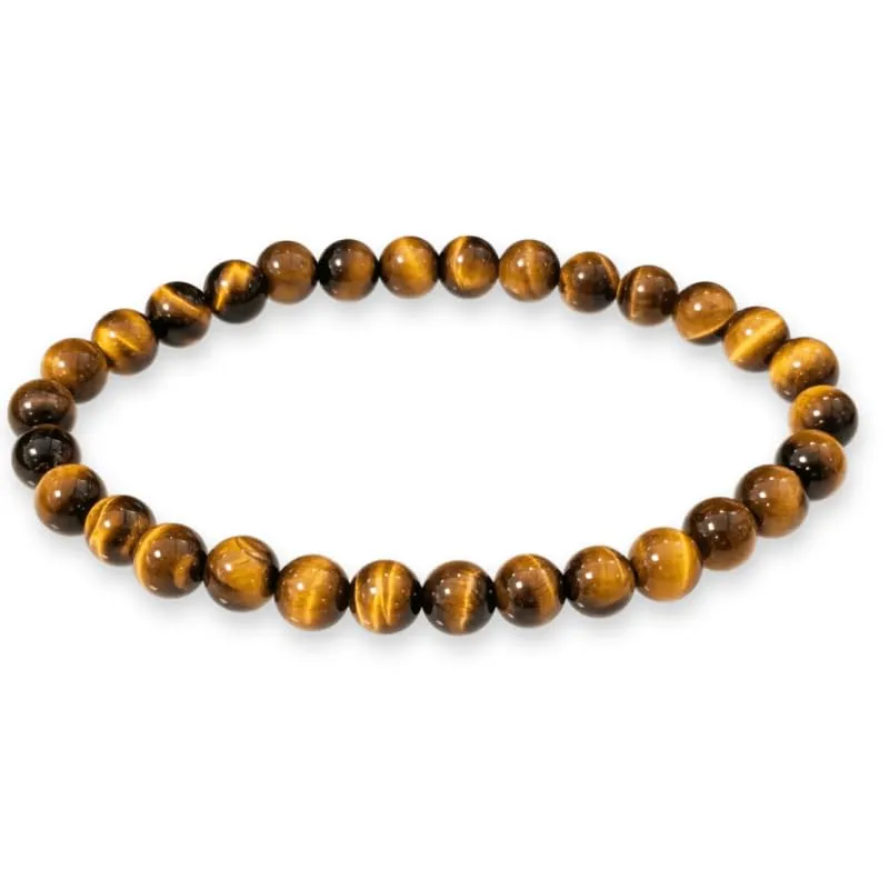 TENET Bracciale a sfere in occhio di tigre naturale, 6 mm - immagine 1