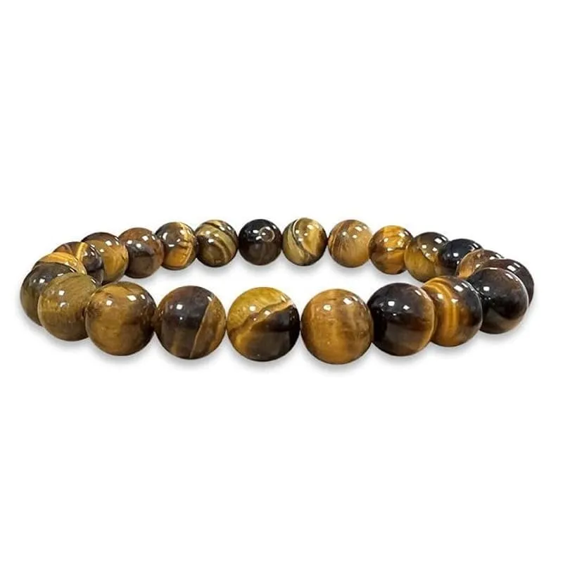 TENET Bracciale a sfere in occhio di tigre naturale, 8 mm - immagine 1