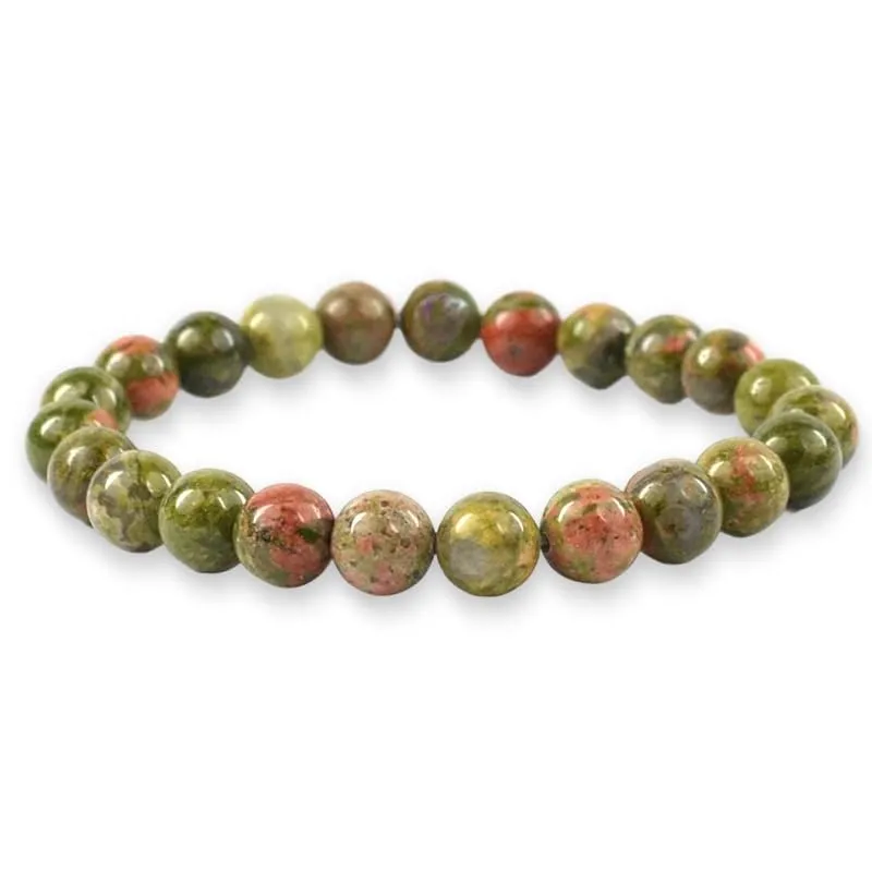 TENET Bracciale a sfere in Unakite naturale, 6 mm - immagine 1