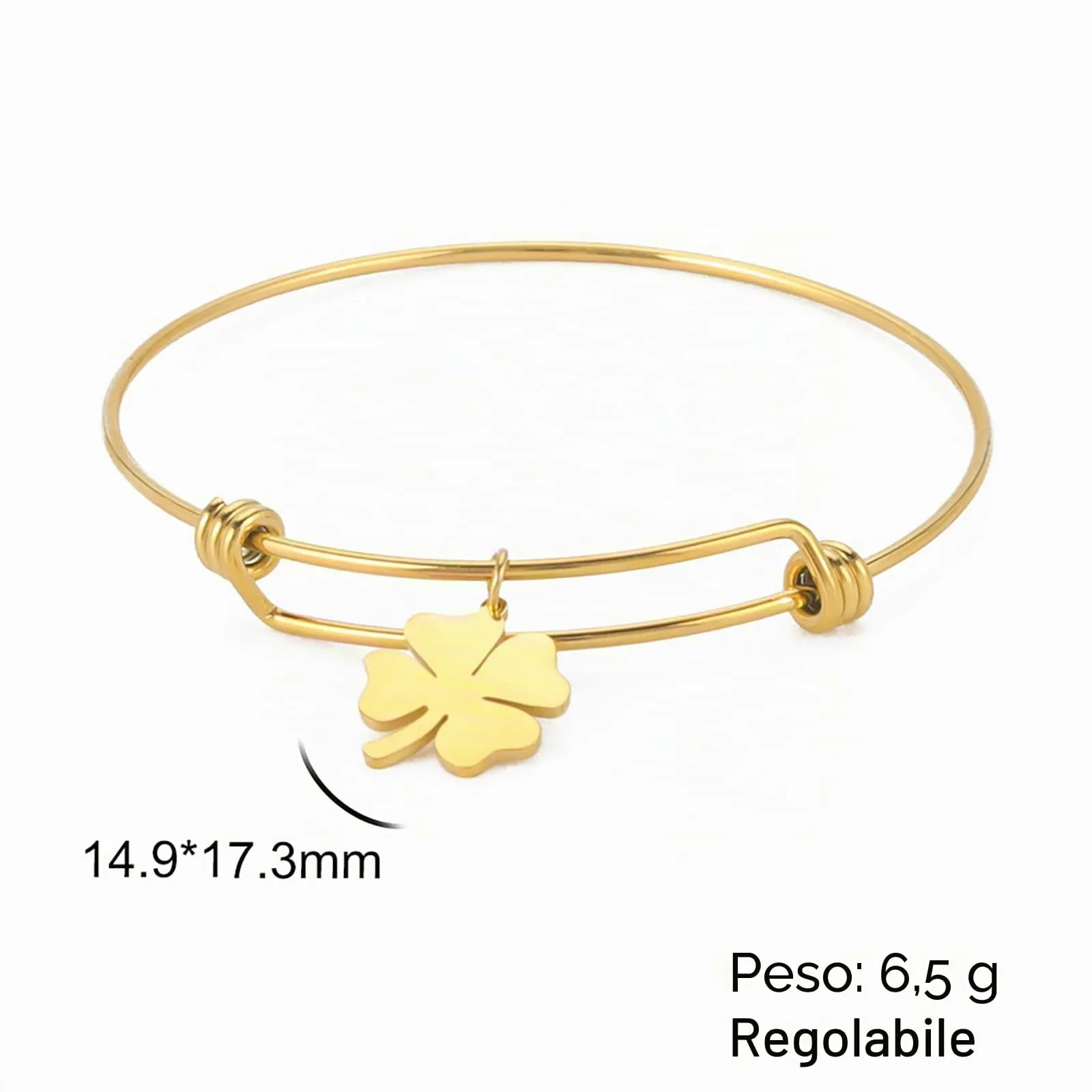 VASSAGO Bracciale da donna con quadrifoglio in acciaio inossidabile, Taglia unica - immagine 6