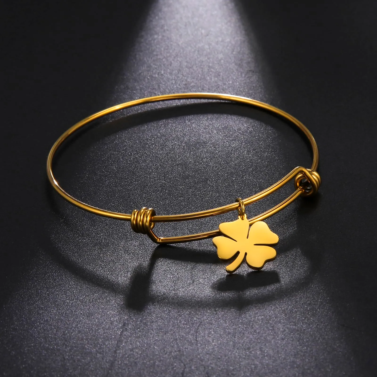 VASSAGO Bracciale da donna con quadrifoglio in acciaio inossidabile, Taglia unica - immagine 8
