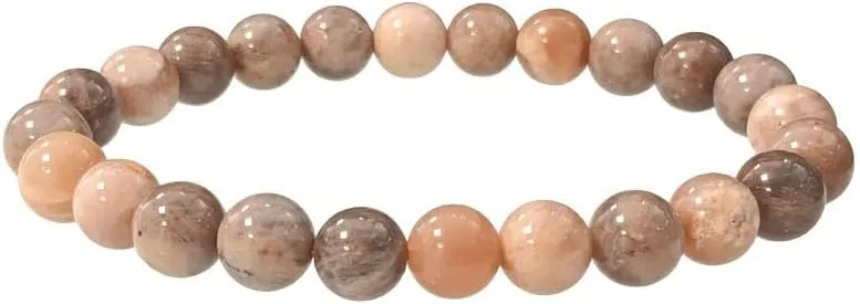 TENET Bracciale a sfere in pietra di luna pesca, 6 mm - immagine 2