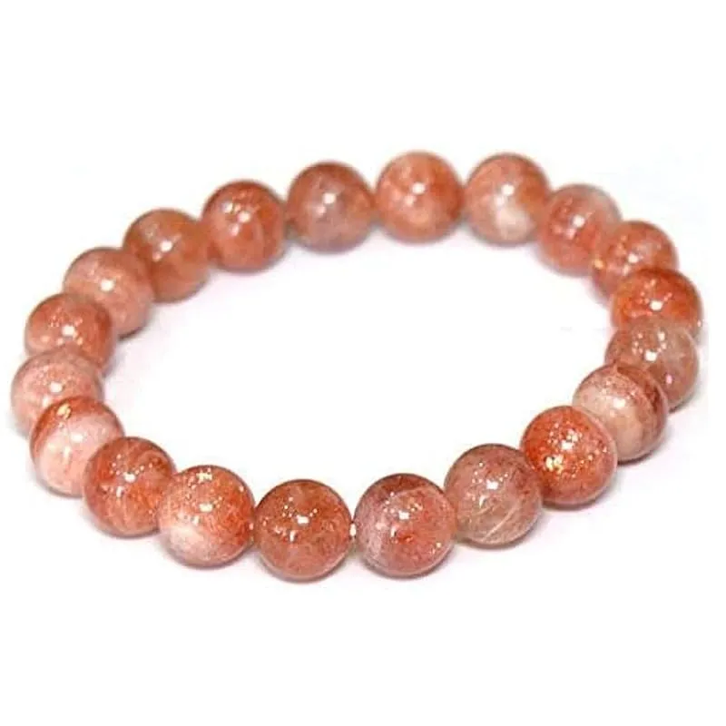 TENET Bracciale a sfere in pietra del sole naturale, 8 mm - immagine 1