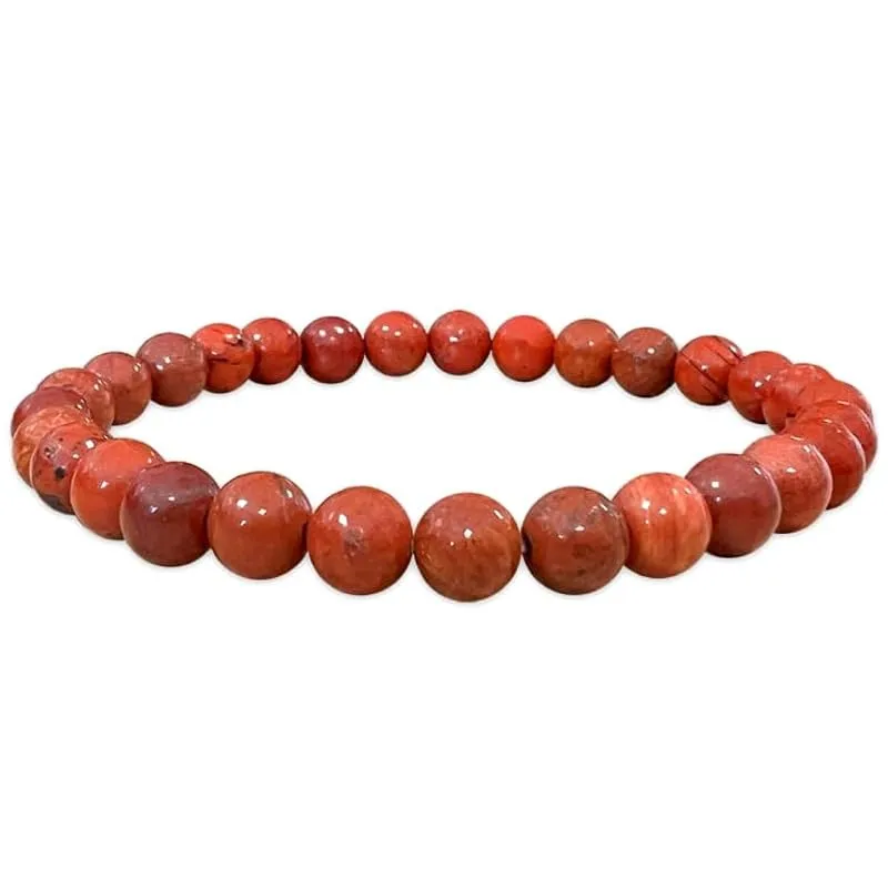 TENET Bracciale a sfere in Diaspro Rosso, 6 mm - immagine 1