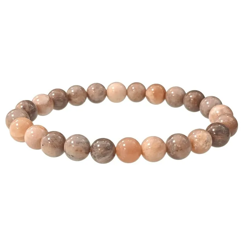 TENET Bracciale a sfere in pietra di luna pesca, 8 mm - immagine 1