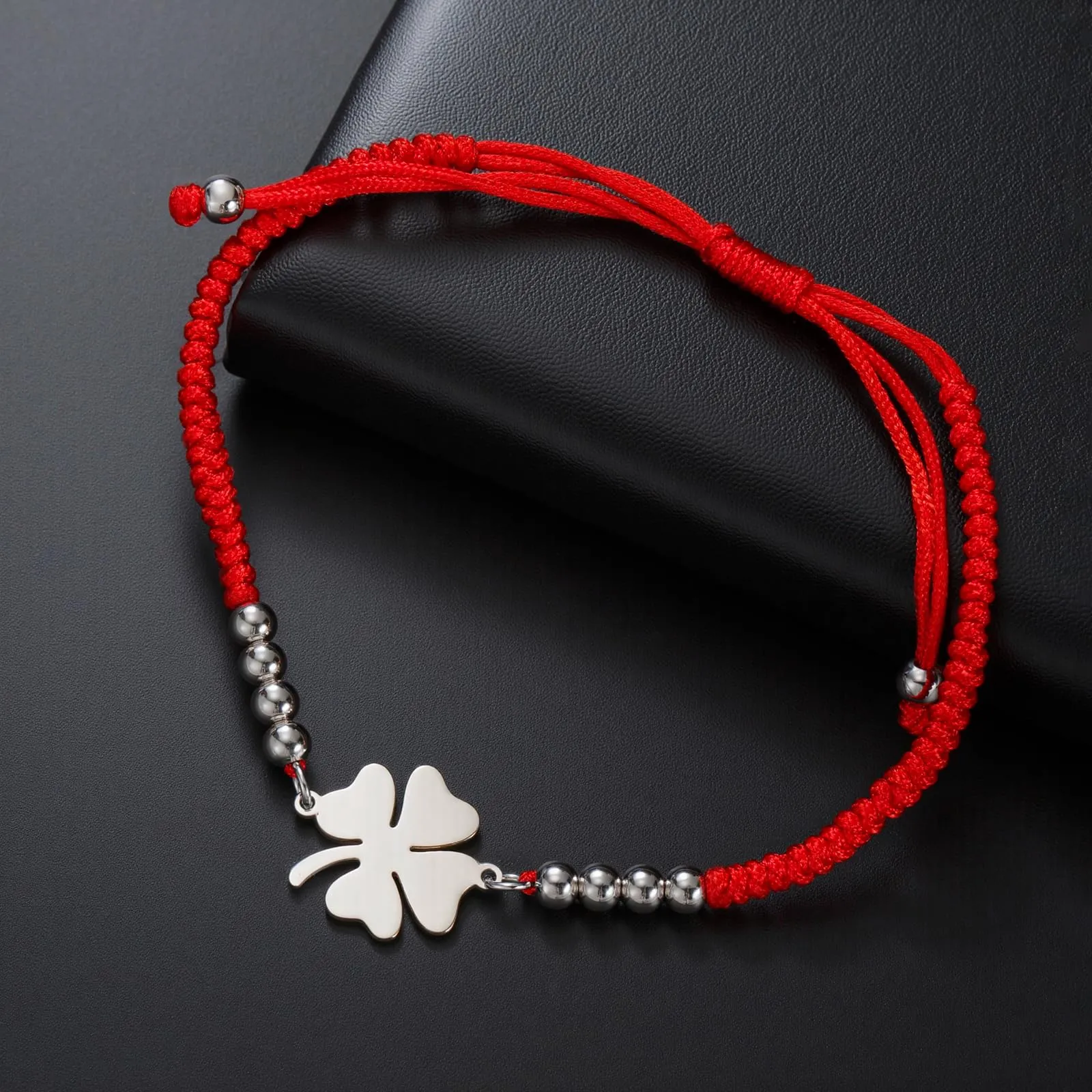 VASSAGO Bracciale da donna con quadrifoglio in acciaio inox, Taglia unica - immagine 3