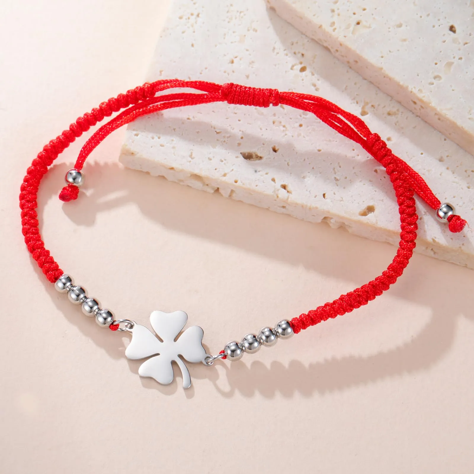 VASSAGO Bracciale da donna con quadrifoglio in acciaio inox, Taglia unica - immagine 6