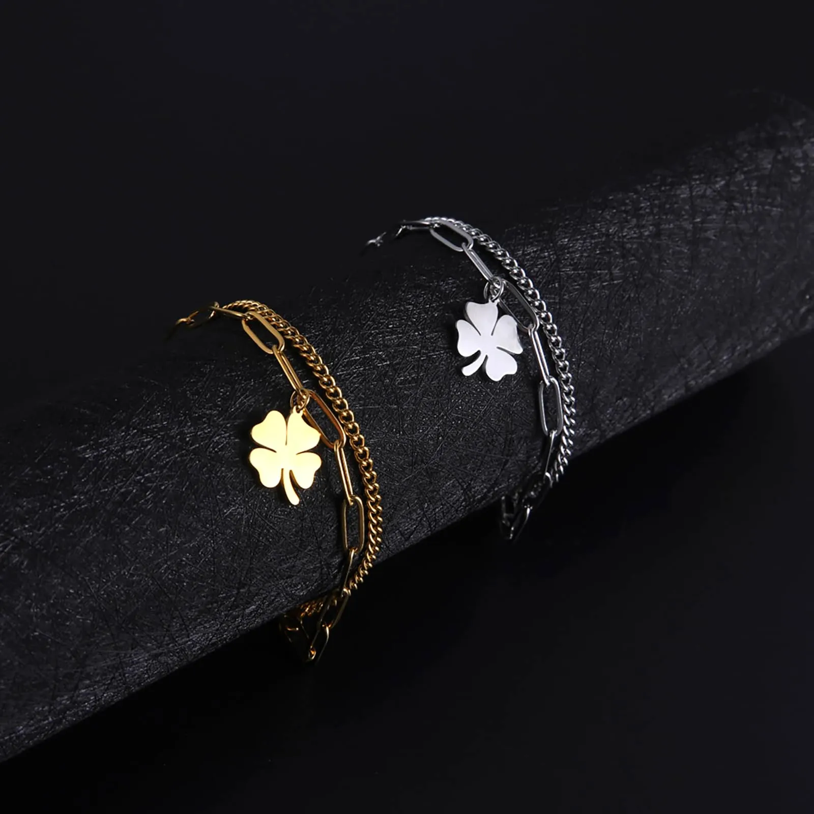 VASSAGO Bracciale da donna con quadrifoglio in acciaio inossidabile - immagine 5