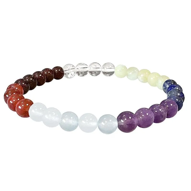 TENET Bracciale a sfere in pietre naturali 7 Chakra, 8 mm - immagine 1