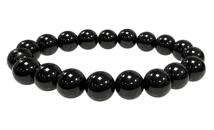 TENET Bracciale a sfere in ossidiana naturale, 8 mm - immagine 1