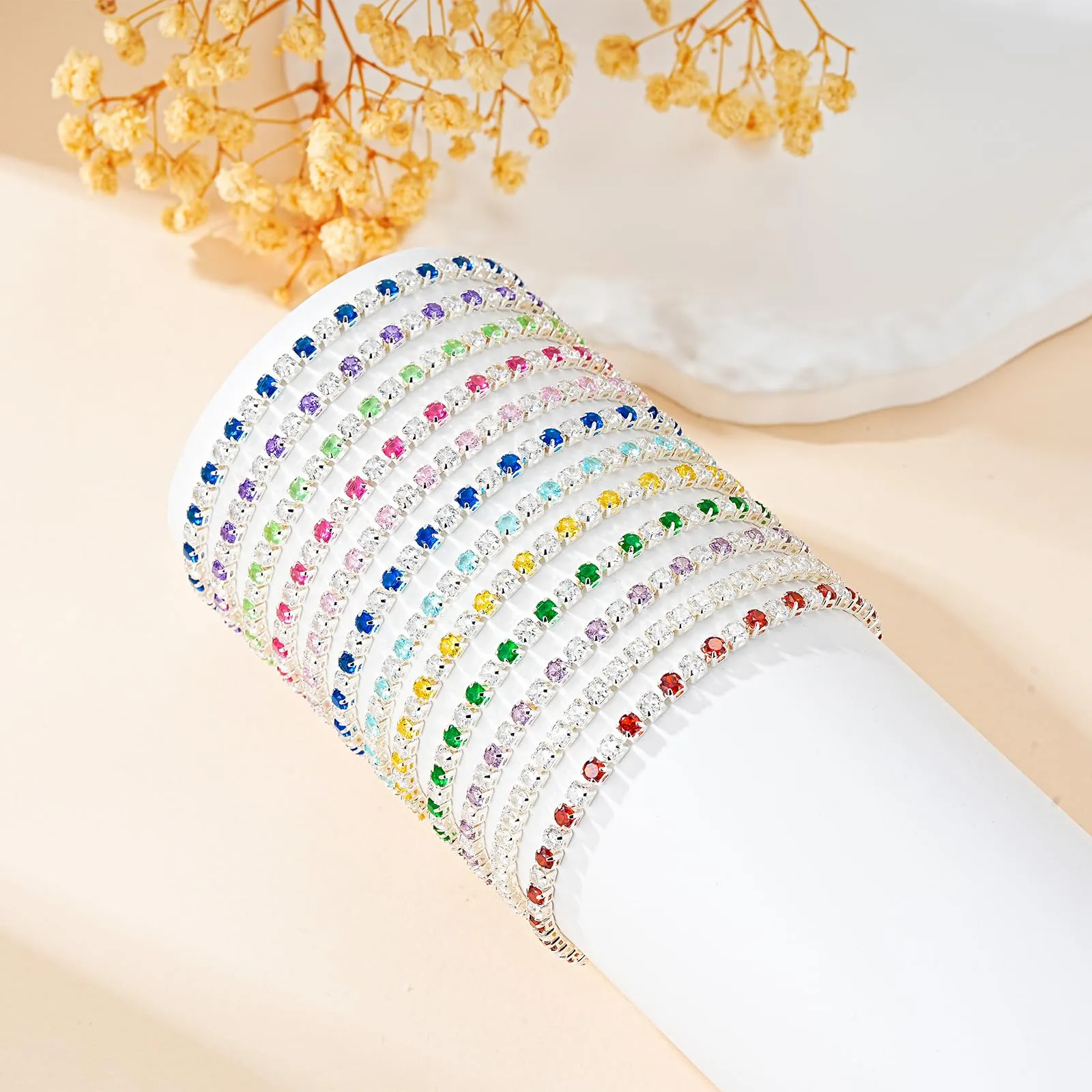 Aretas Braccialetto Tennis in Argento Sterling 925 Regolabile per Donna - immagine 7