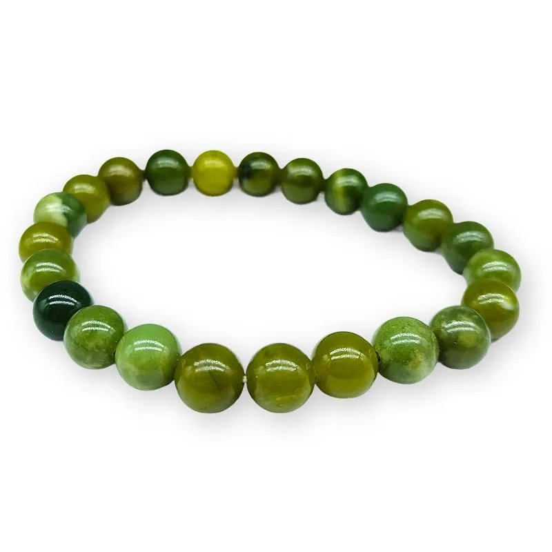 TENET Bracciale a sfere in Giada naturale, 8 mm - immagine 1
