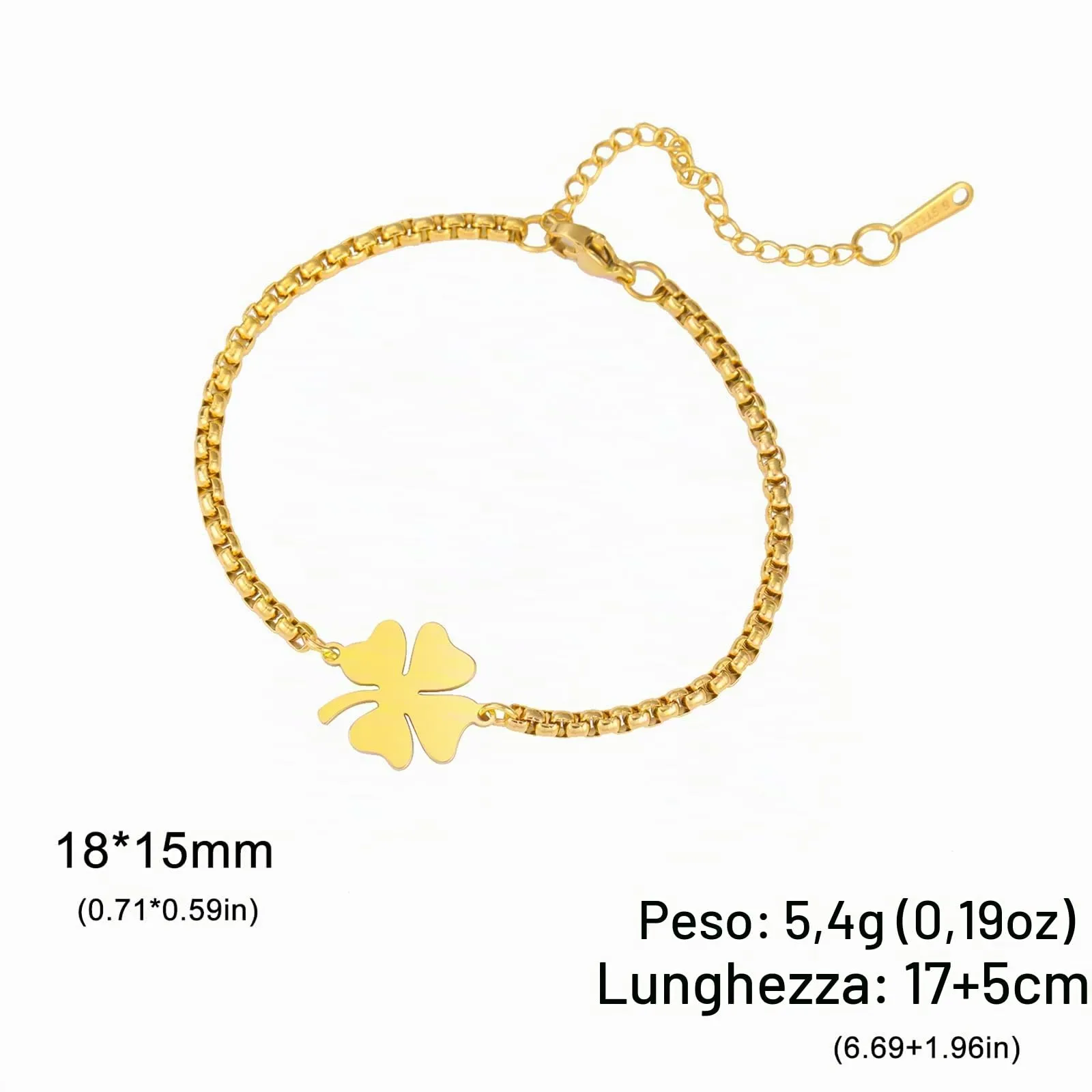 VASSAGO Bracciale da donna con quadrifoglio in acciaio inossidabile, Misura unica - immagine 6