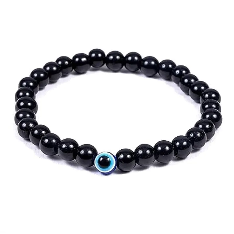 TENET Bracciale a sfere in Ossidiana Occhio di Nazar, 6 mm - immagine 1