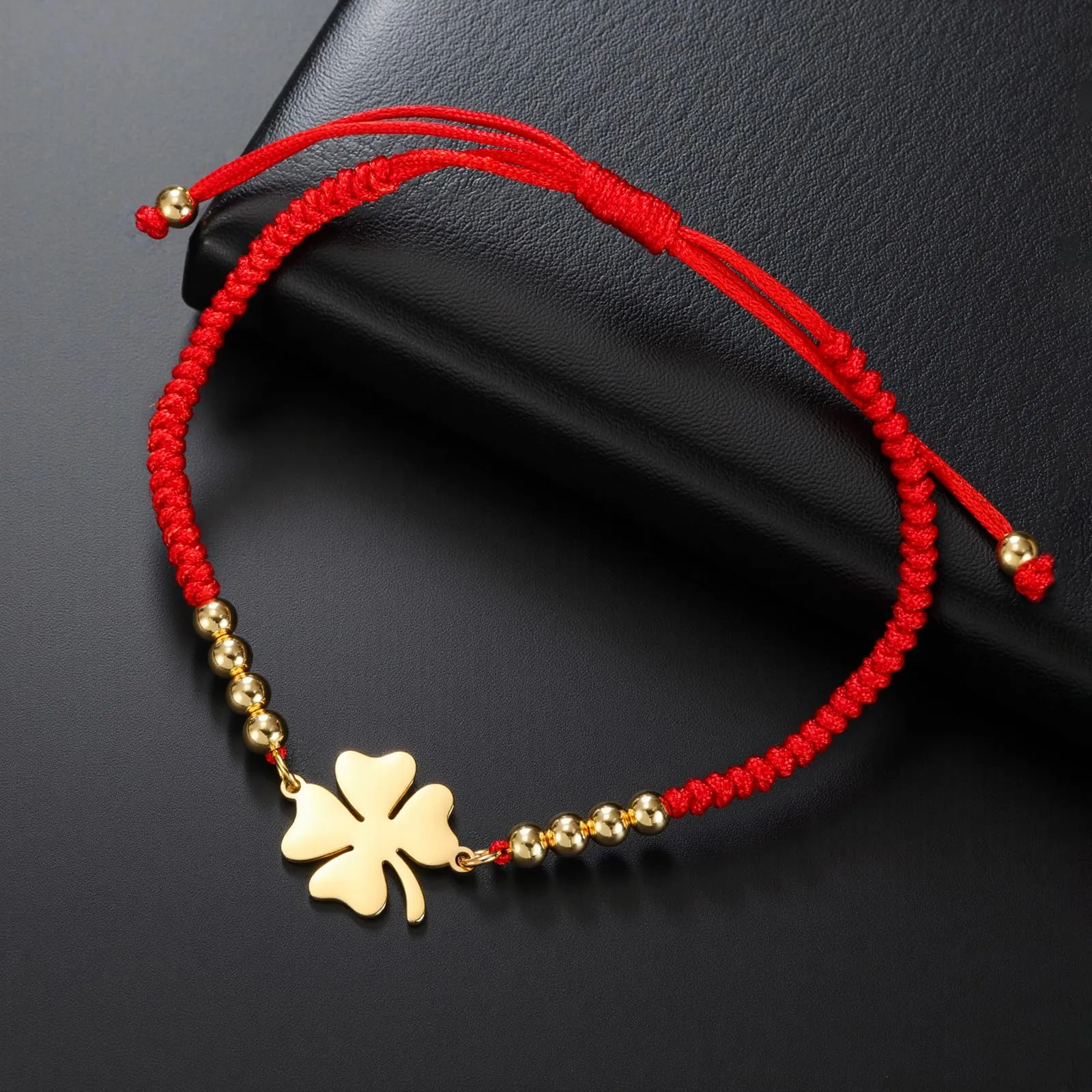 VASSAGO Bracciale da donna con quadrifoglio in acciaio inossidabile, Taglia unica - immagine 3