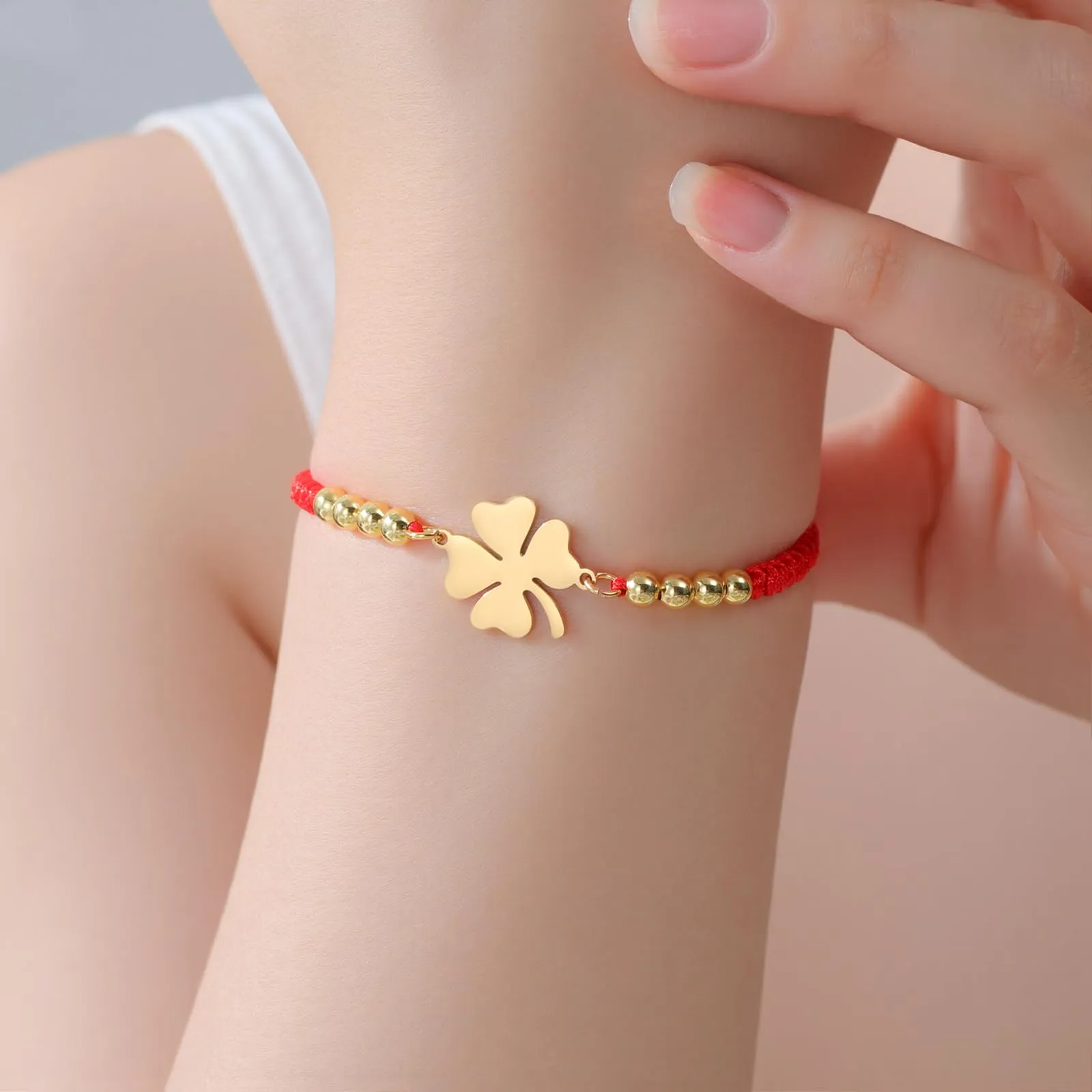 VASSAGO Bracciale da donna con quadrifoglio in acciaio inossidabile, Taglia unica - immagine 5