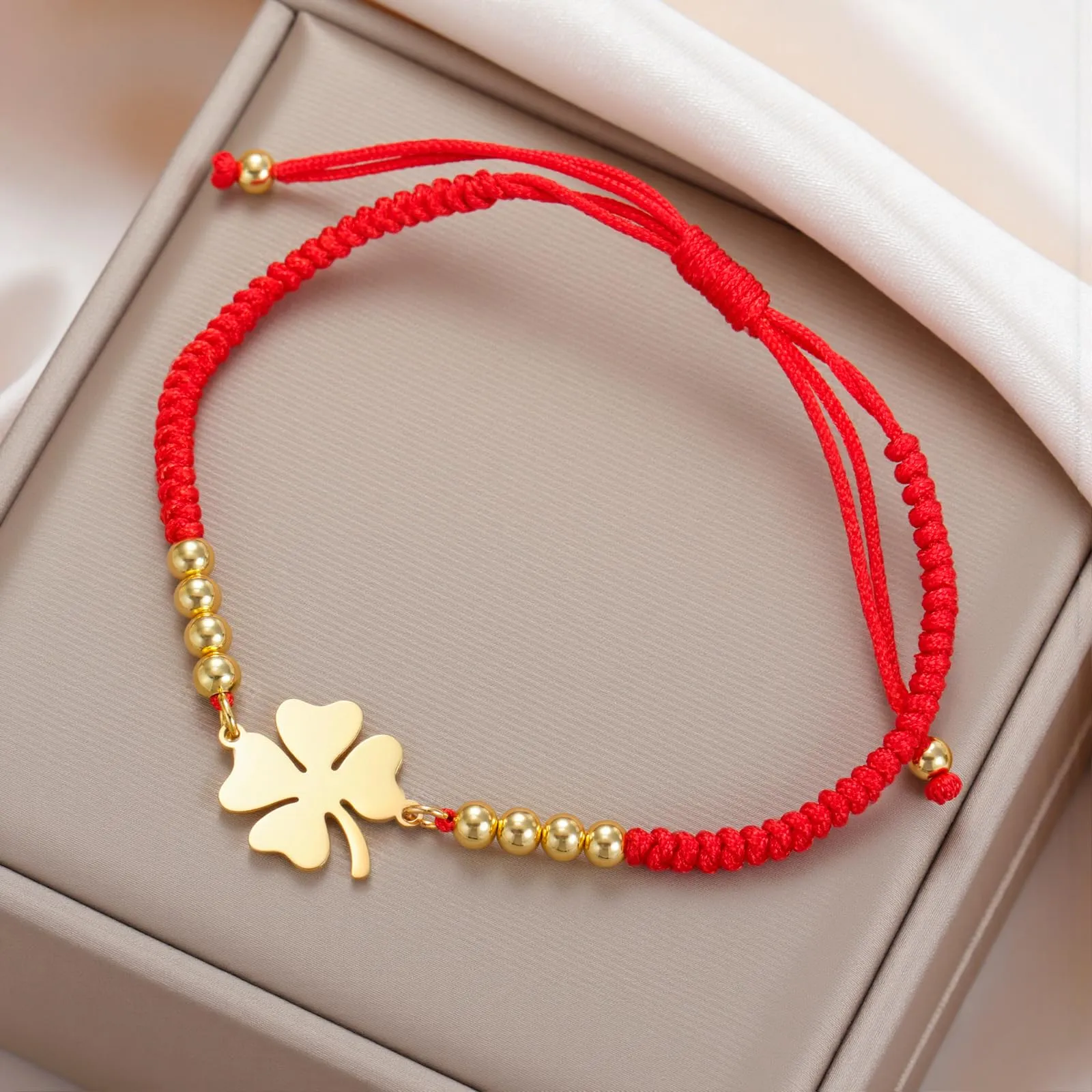 VASSAGO Bracciale da donna con quadrifoglio in acciaio inossidabile, Taglia unica - immagine 8