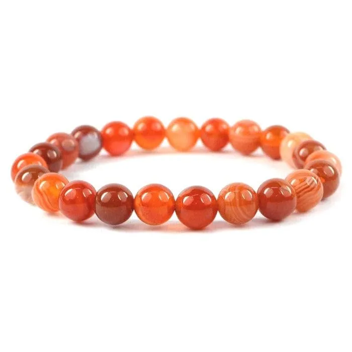 TENET Bracciale a sfere in Corniola naturale, 8 mm - immagine 1