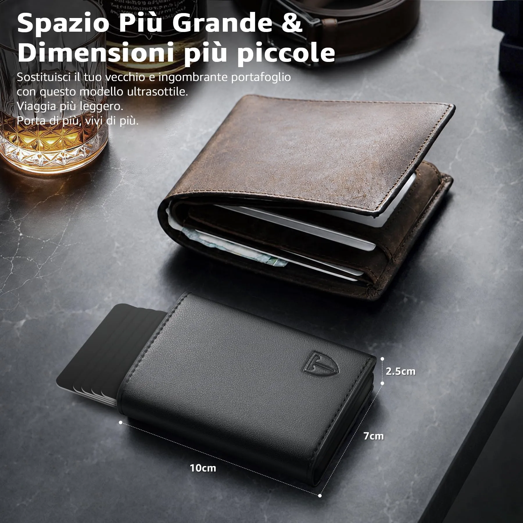 TEEHON Portafoglio Uomo Nero - immagine 4