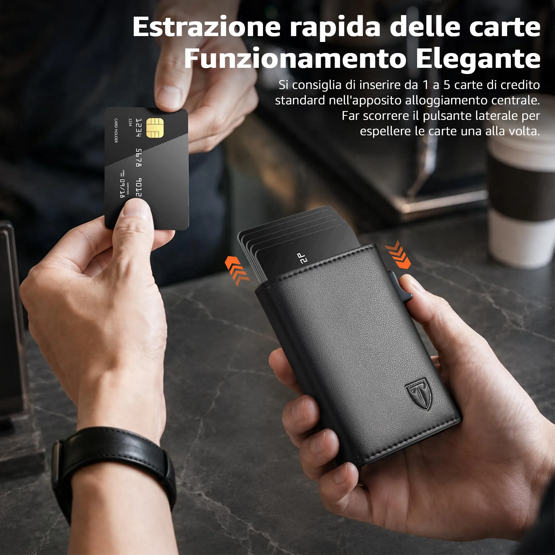 TEEHON Portafoglio Uomo Nero - immagine 5
