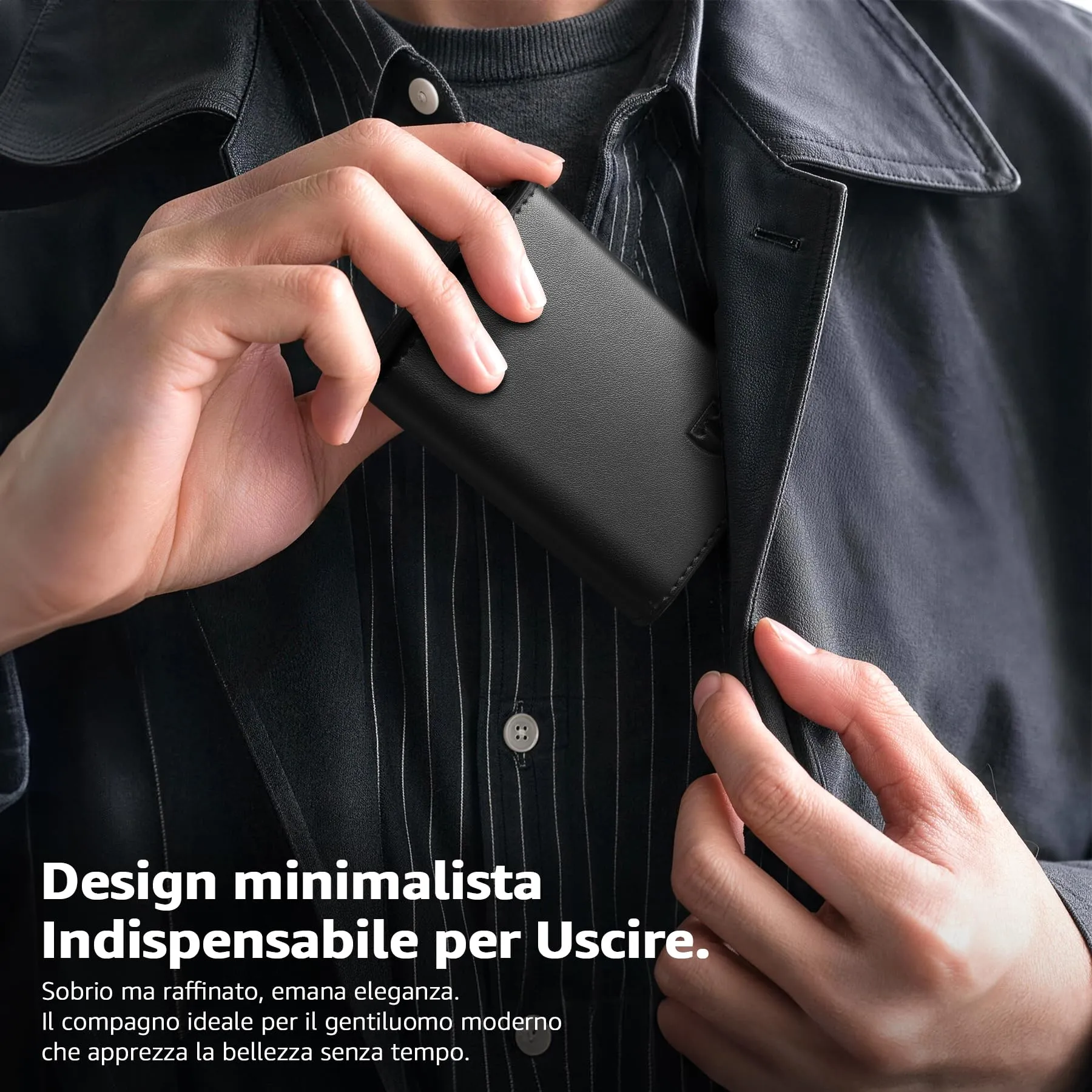 TEEHON Portafoglio Uomo Nero - immagine 7