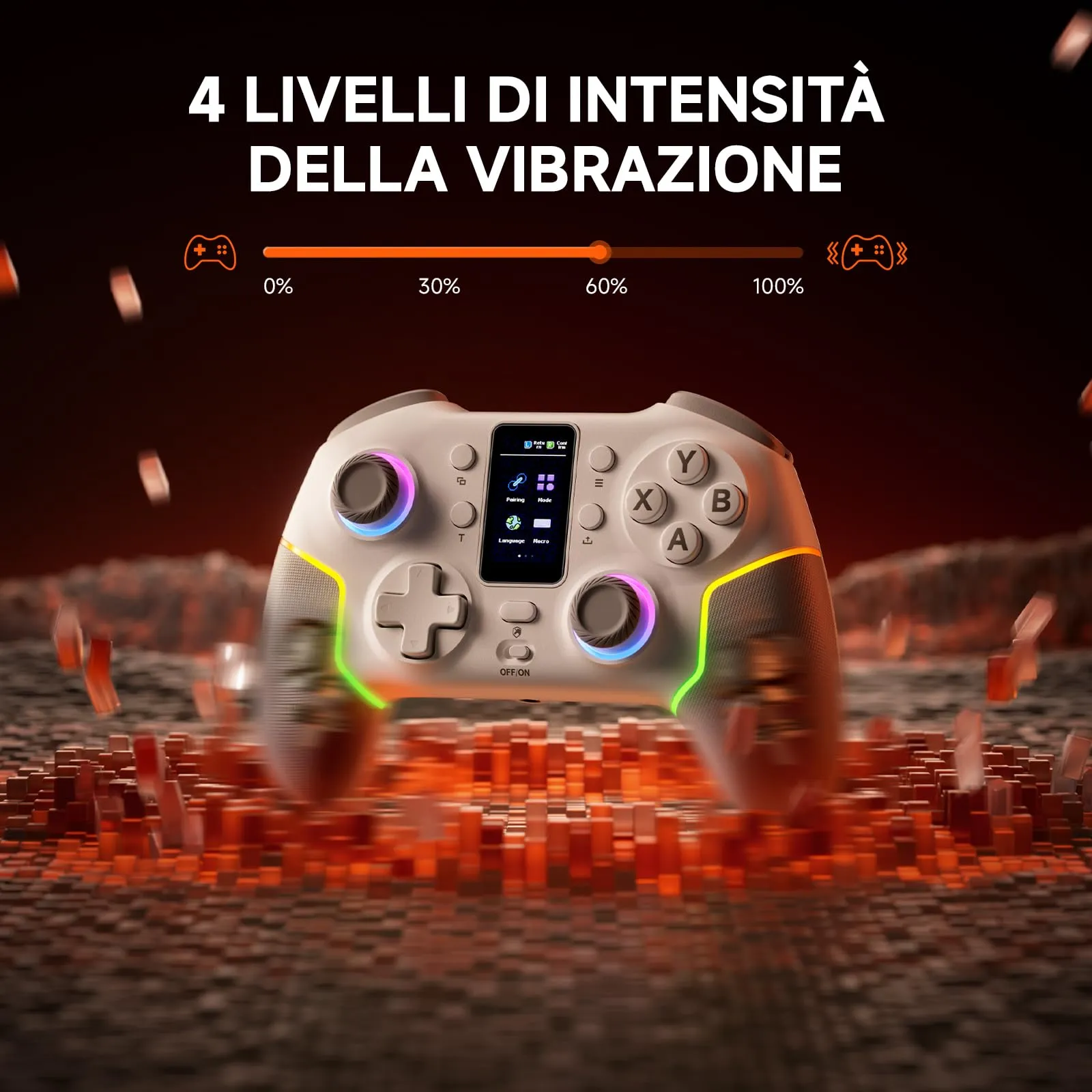ECHTPower Controller per PC con Schermo Intelligente, 1000Hz Polling Rate, Hall Triggers e Joystick, 1000mAh Batteria, Compatibile con PC, Switch, iOS e Android - immagine 7