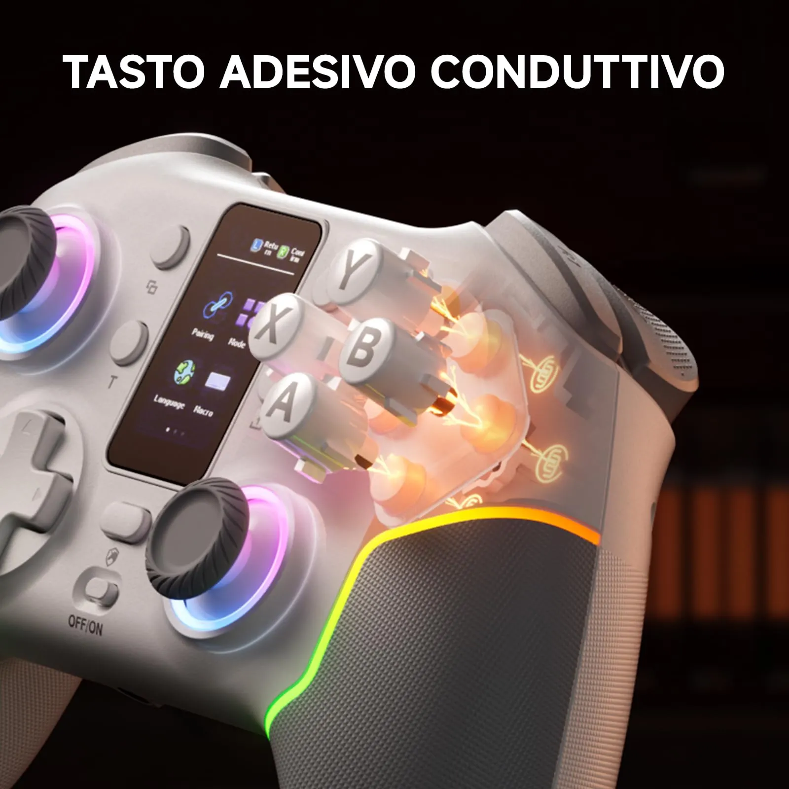 ECHTPower Controller per PC con Schermo Intelligente, 1000Hz Polling Rate, Hall Triggers e Joystick, 1000mAh Batteria, Compatibile con PC, Switch, iOS e Android - immagine 8