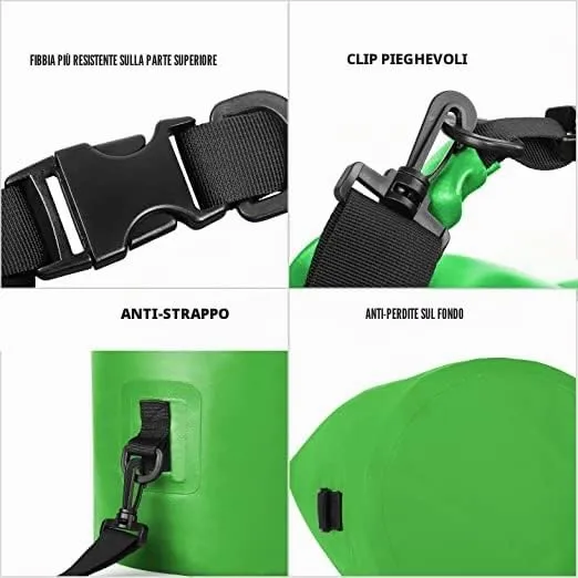 Unigear Borsa Impermeabile Sacca Stagna Dry Bag 30L Verde - immagine 3