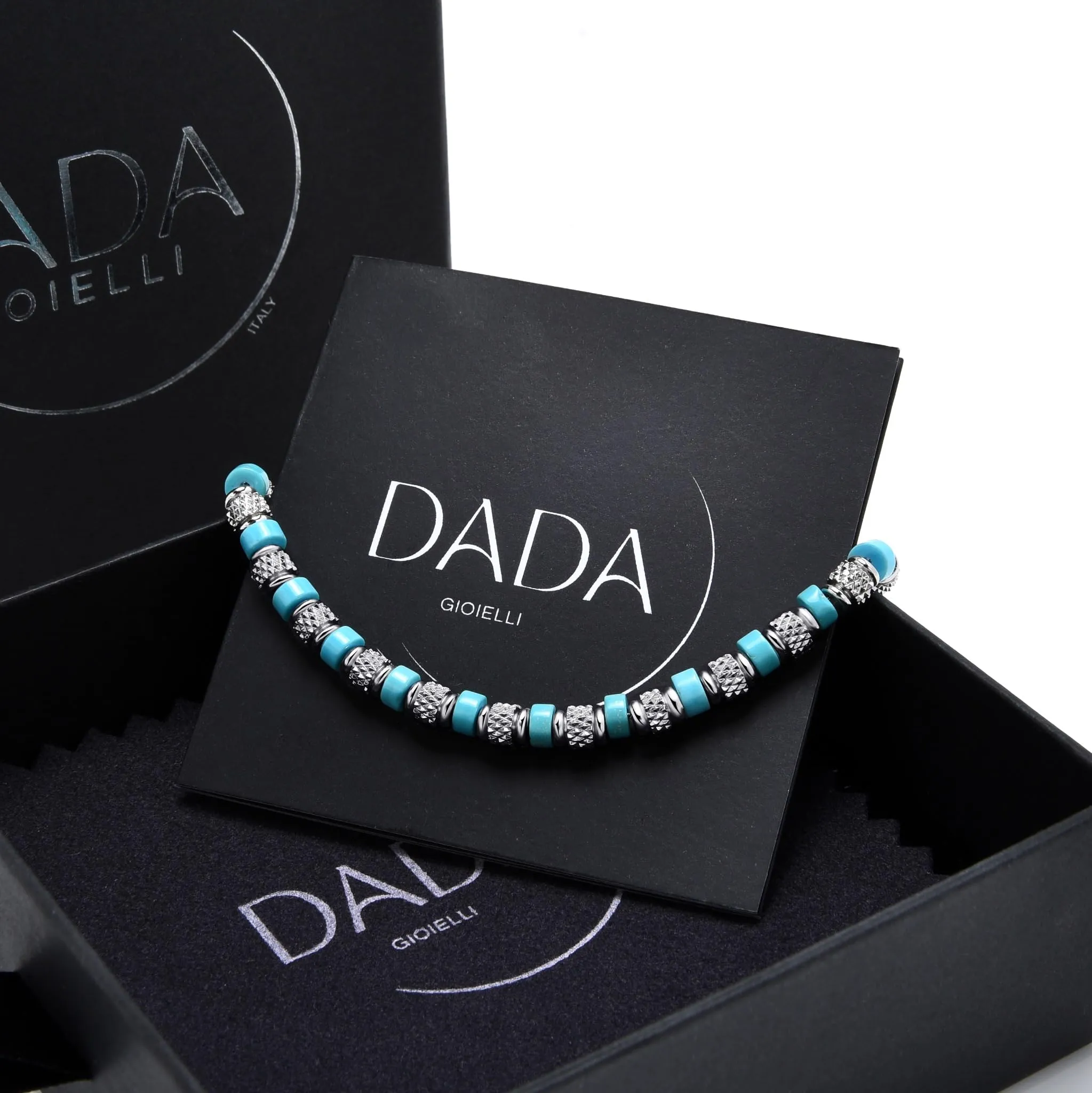 Dada Gioielli Bracciale con Pietre Naturali Turchese Aulite, Misura Regolabile 18,5+3 cm - immagine 7