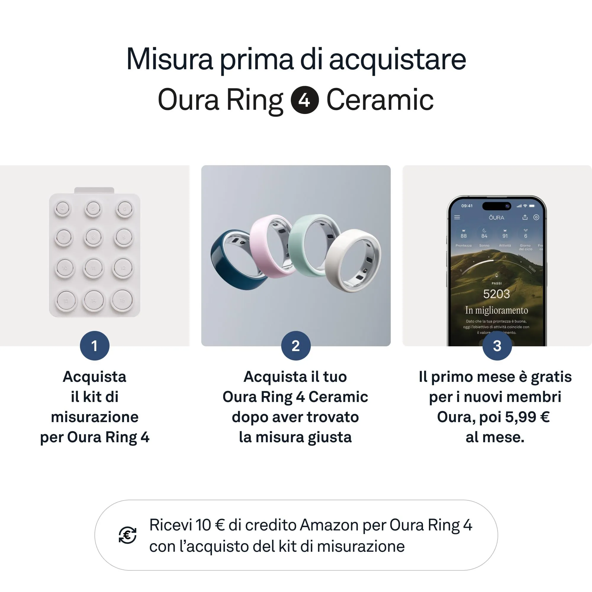 Oura Ring 4 Ceramic Cloud - Size 9 - immagine 3