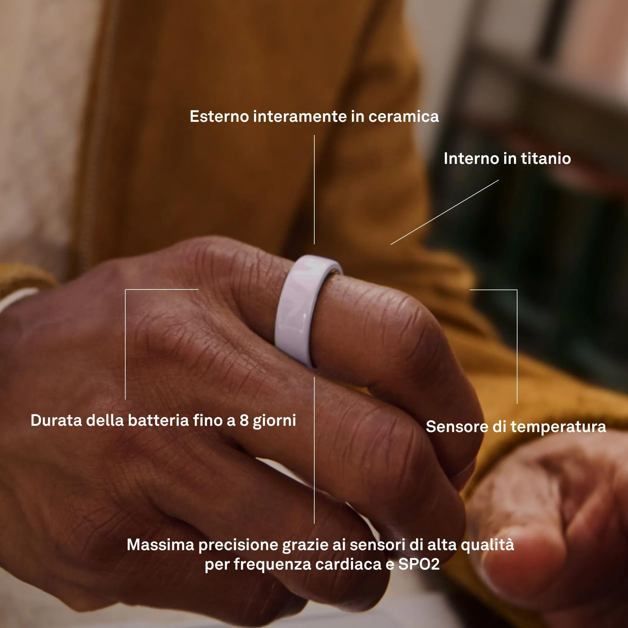 Oura Ring 4 Ceramic Cloud - Size 13 - immagine 9