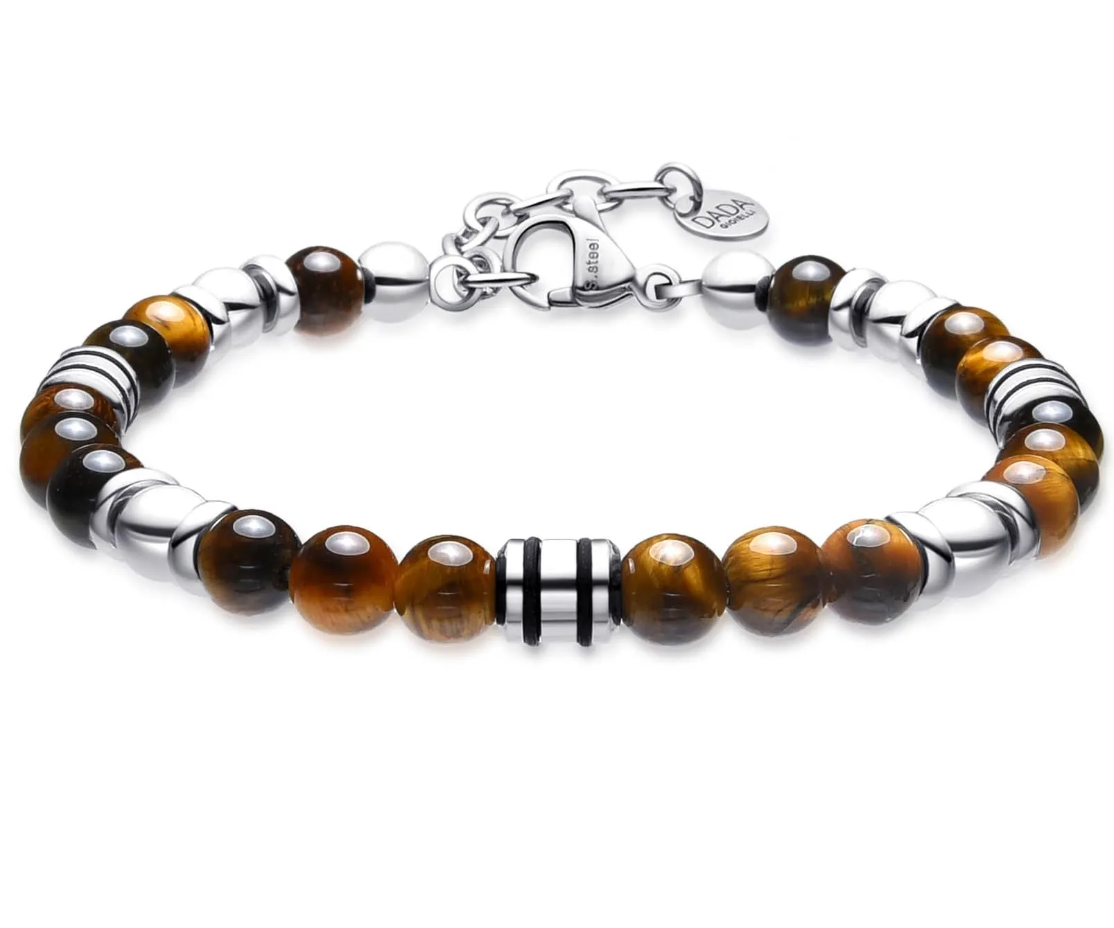 Dada Gioielli Bracciale Uomo in Pietra Naturale 6mm Occhio di Tigre - immagine 4